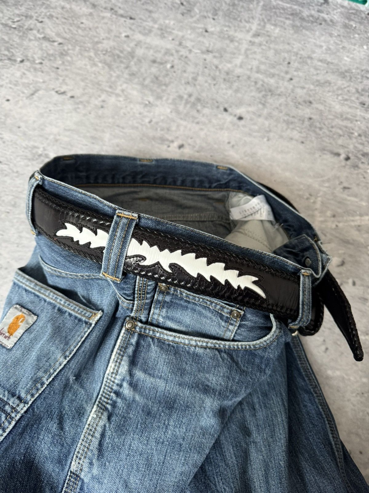 Vintage Vintage leather racing style belt Size ONE SIZE - 2 Thumbnail