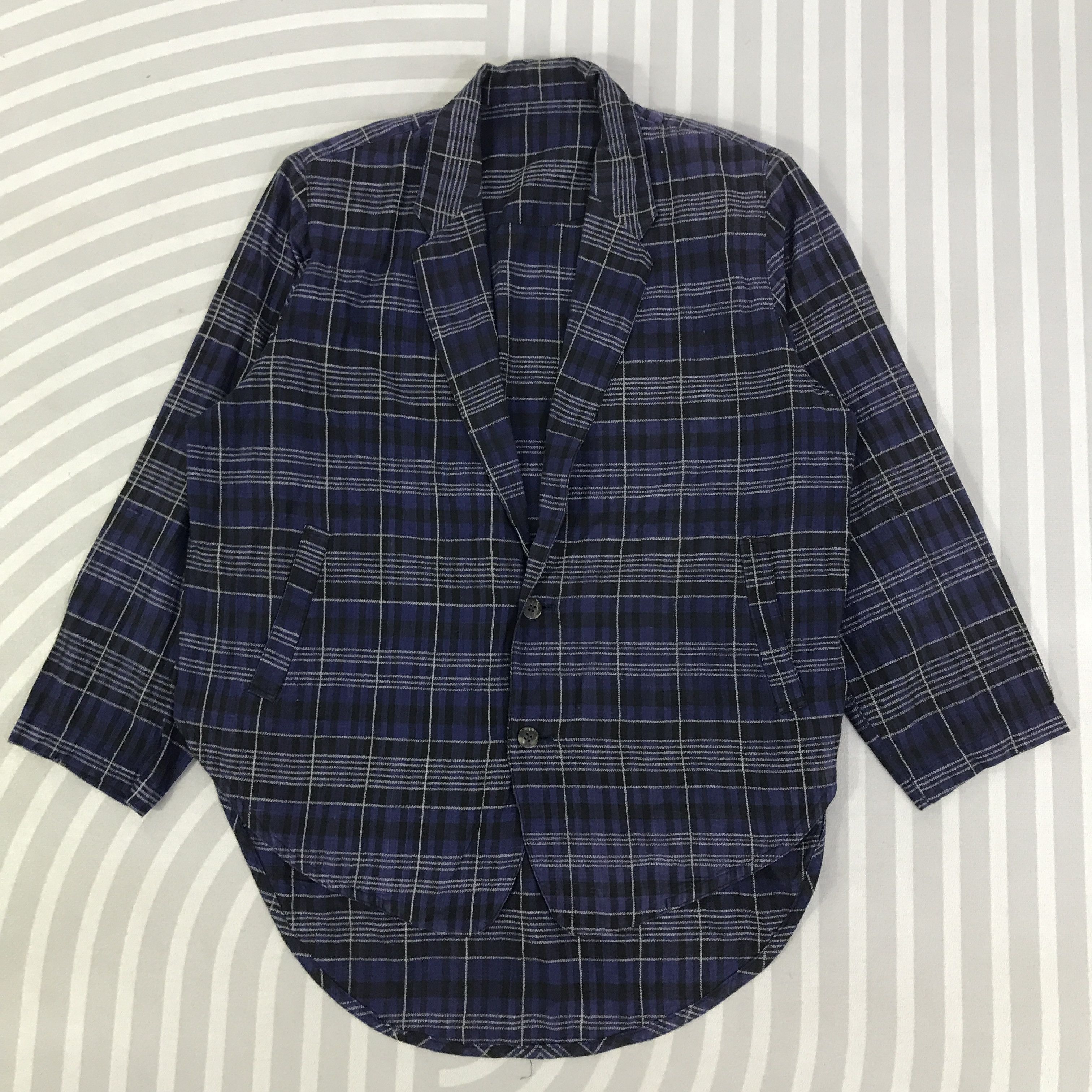 Issey Miyake Vintage Issey Miyake Tartan design Blazers K125B9 Size US L / EU 52-54 / 3 - 1 Thumbnail