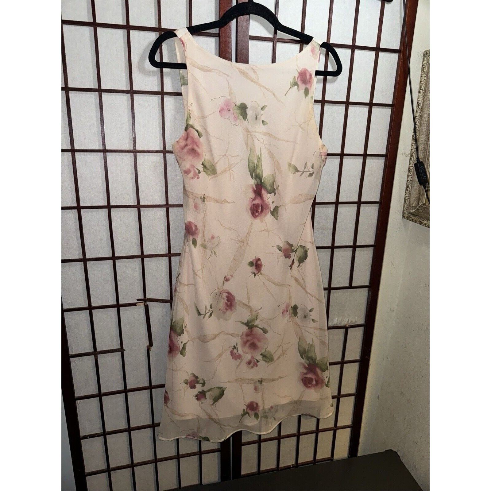 Alan Paine Alyn Paige Womens Slip Dress Size 9/10 Pink Green Brown Flor Size L / US 10 / IT 46 - 3 Thumbnail