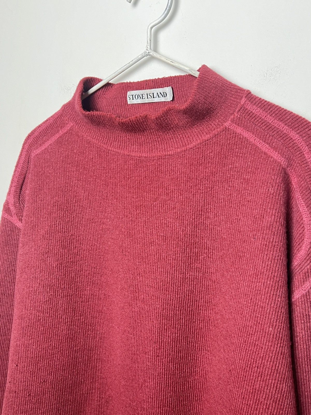 Stone Island stone island y2k wool/nylon moc neck sweater Size US L / EU 52-54 / 3 - 4 Thumbnail