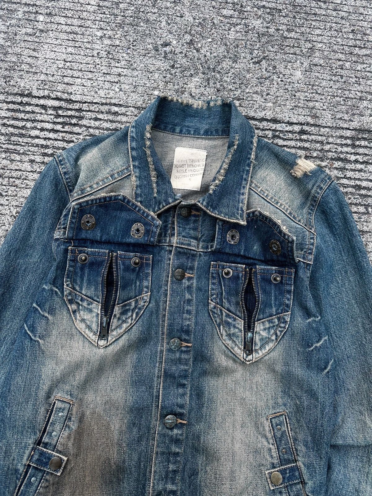 If Six Was Nine × Japanese Brand × Tornado Mart 2000’s Midas Damage Washed Denim Jacket Size US L / EU 52-54 / 3 - 5 Thumbnail