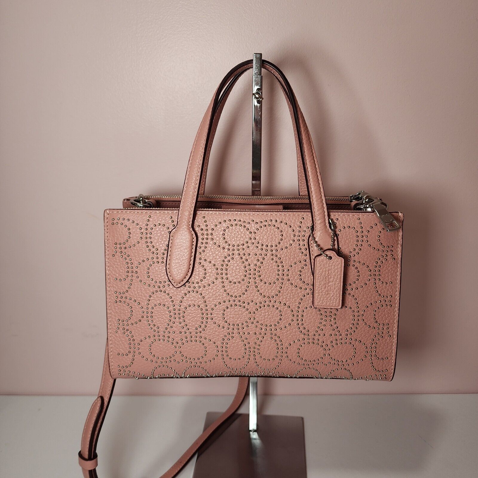 Coach Coach CX266 Nina Small Tote Bag Signature Rivets Petal Pink Size ONE SIZE - 2 Thumbnail