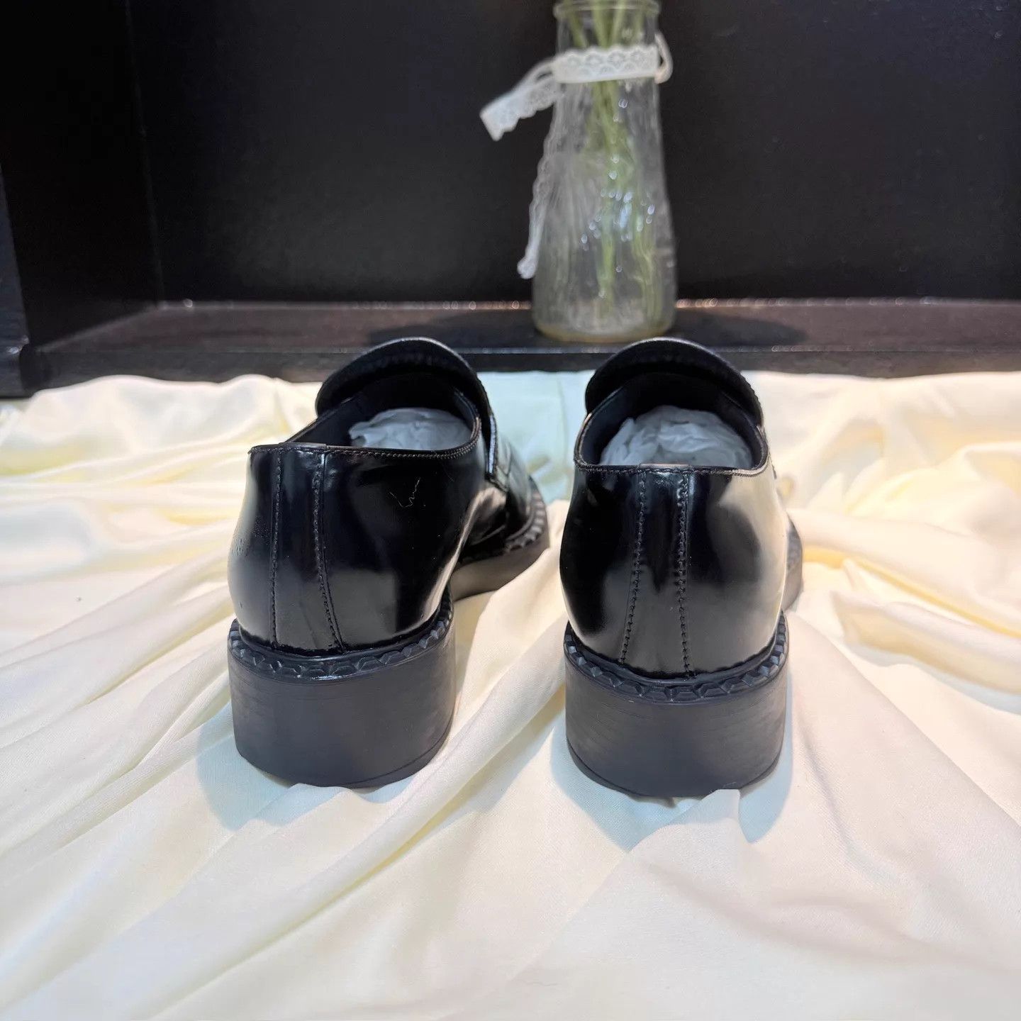 Prada Prada Women's Black Silver Triangle Loafer 36 99New nh3015 Size US 5.5 / IT 35.5 - 3 Thumbnail