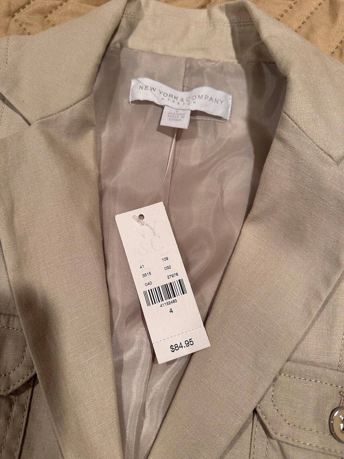 Designer Liz Claiborne Collection Cream Blazer Size 4 Women Nwt Size XL / US 12-14 / IT 48-50 - 3 Thumbnail