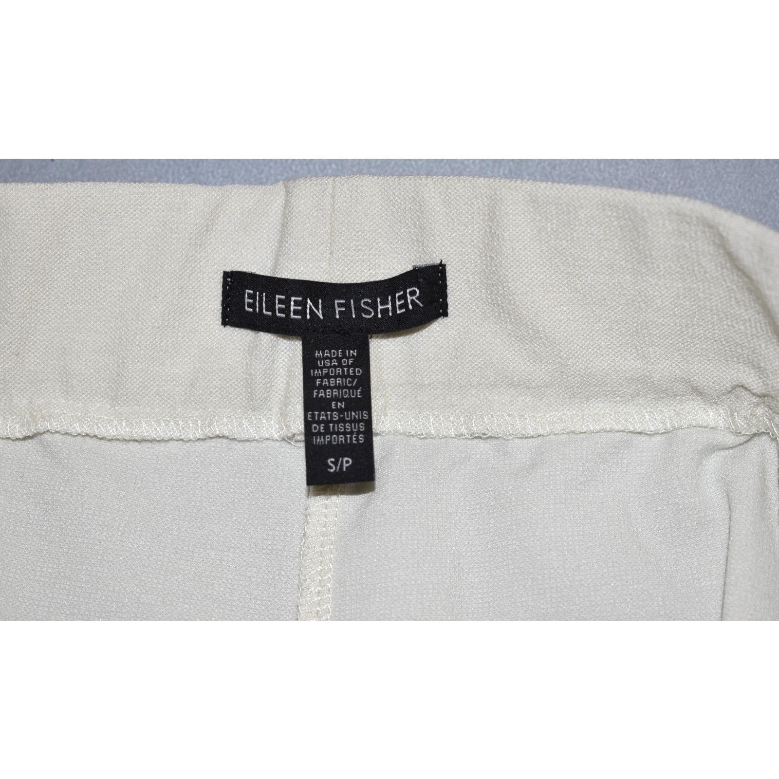 Eileen Fisher EILEEN FISHER Cream Viscose Elastic Waistband Pants Sz S Size 30" / US 8 / IT 44 - 4 Thumbnail