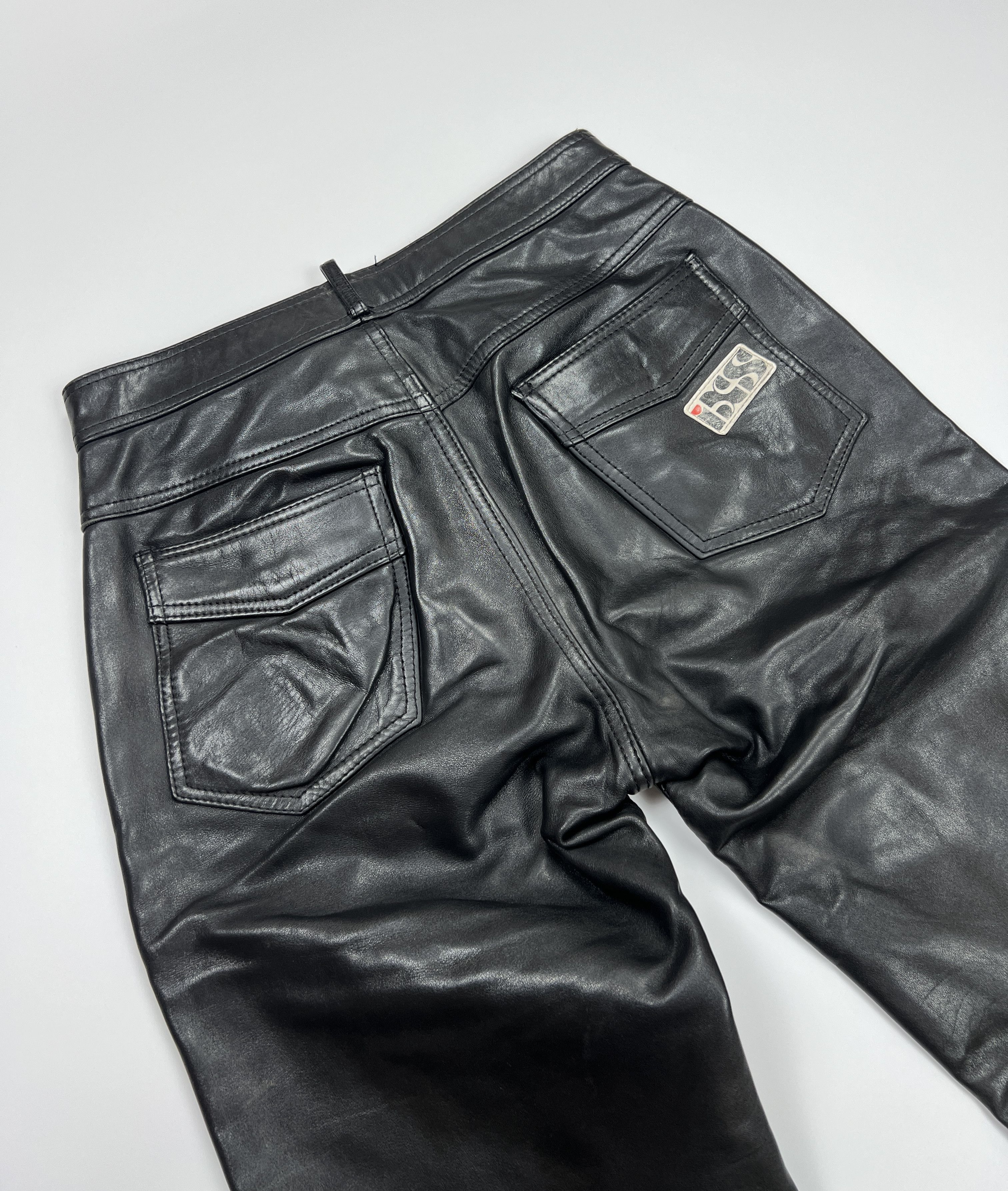 Vintage Vintage Y2K IXS Black Leather Biker Moto Pants Size 27" / US 4 / IT 40 - 5 Thumbnail