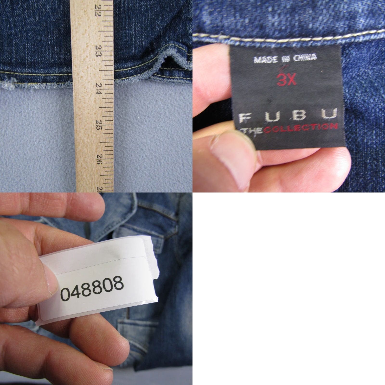 Fubu VINTAGE FUBU Denim Jacket Women 3X Blue Mid-Length Button Up Pockets 90s Mens? Womens Size 40" / US 18 - 8 Thumbnail