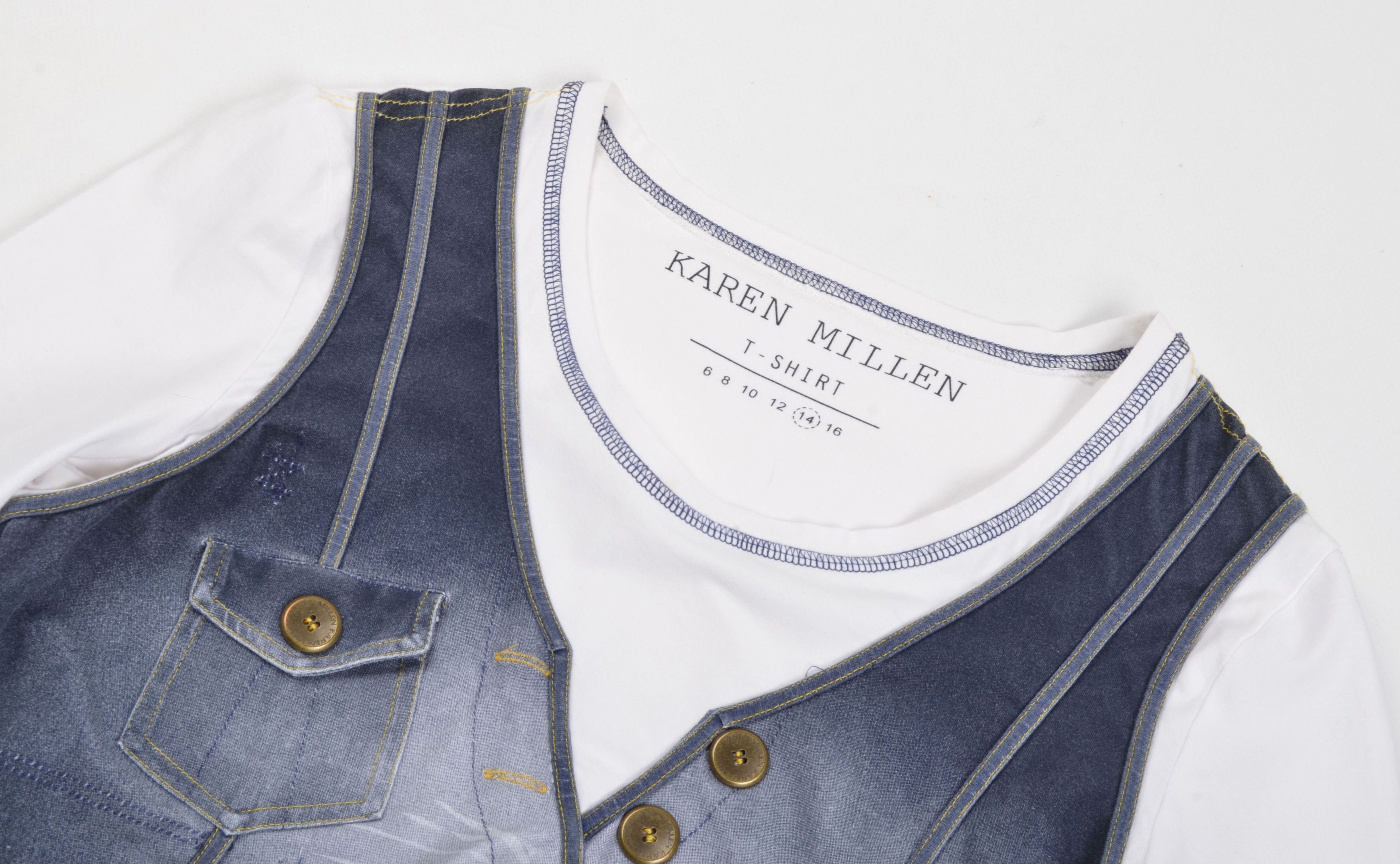 Karen Millen Karen Millen Y2K Vest Printed 3/4 Sleeve Top Size M / US 6-8 / IT 42-44 - 4 Thumbnail