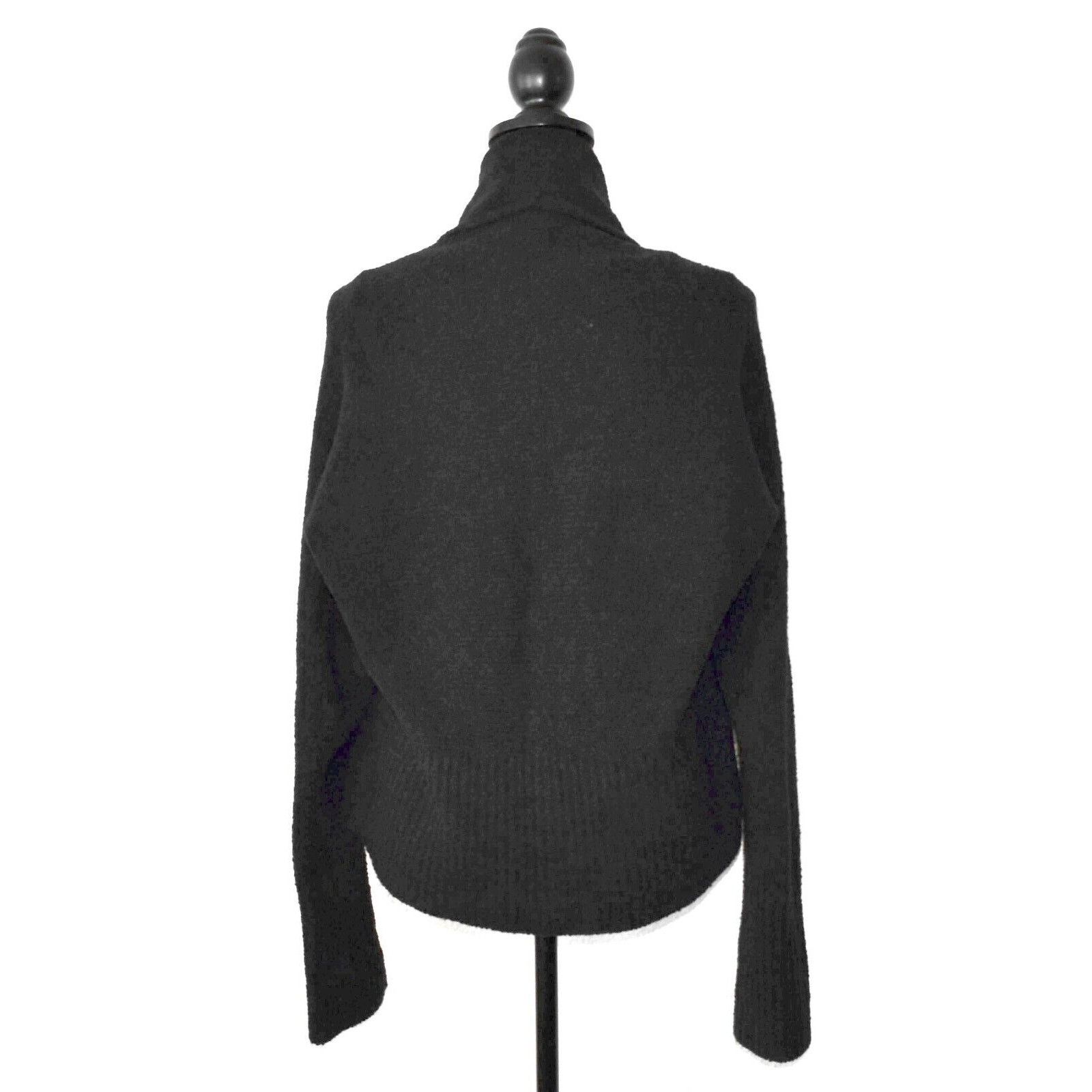 Eileen Fisher EILEEN FISHER Black Wool Open Front Cardigan Sweater Sz M Size M / US 6-8 / IT 42-44 - 2 Thumbnail