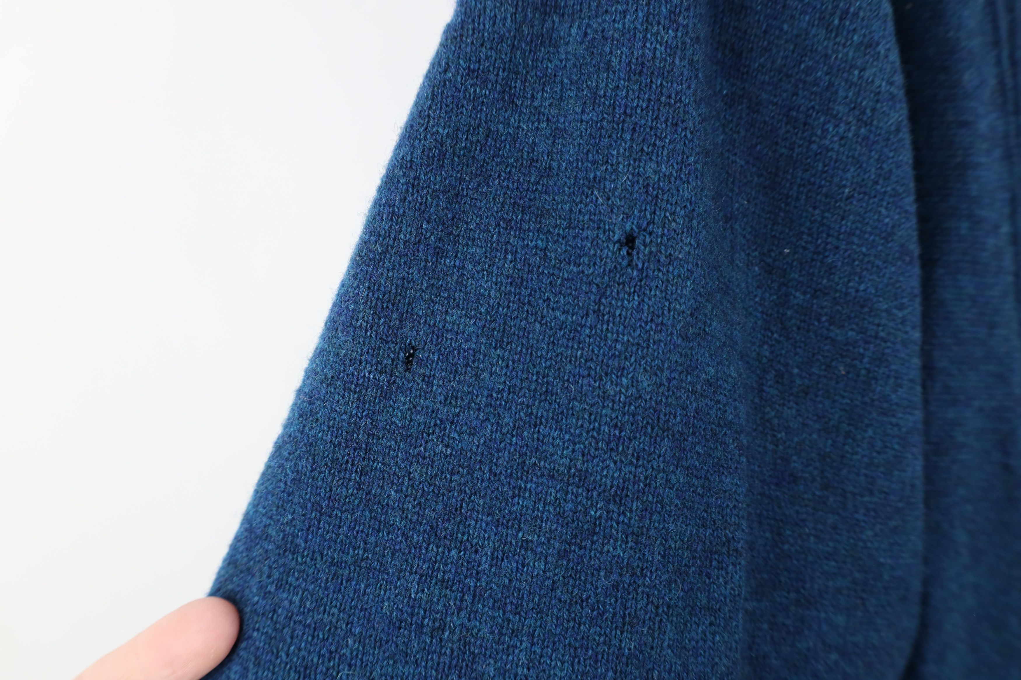 L.L. Bean × Vintage Vintage 90s LL Bean Lambswool Knit Cardigan Sweater Blue Size US L / EU 52-54 / 3 - 5 Thumbnail