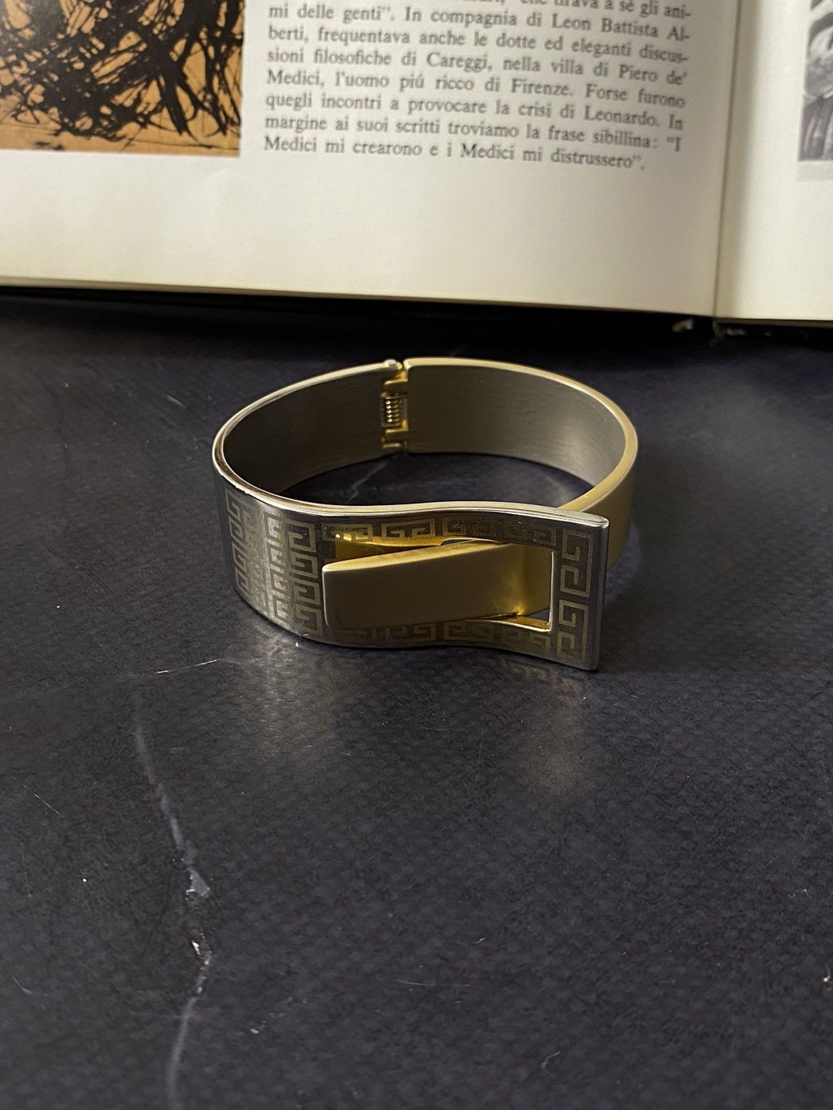 Jewelry Stylish Metal Bracelet with Greek Key Pattern Size ONE SIZE - 1 Thumbnail