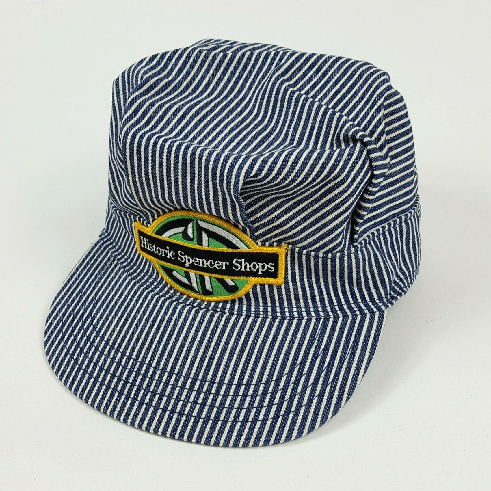 Vintage VINTAGE OshKosh B'gosh Railroad Engineer Spencer Snapback Hat Men's Denim Patch Adjustable Blue 80s Trucker Workwear Cap Size ONE SIZE - 3 Thumbnail