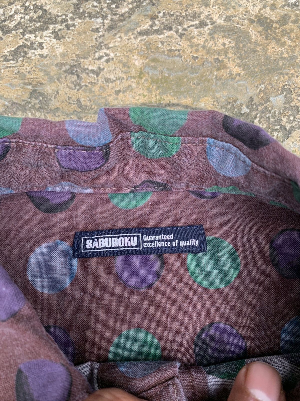 Japanese Brand 2000s Saburoku Japan Polkadot Brown Shirt Size M / US 6-8 / IT 42-44 - 7 Thumbnail