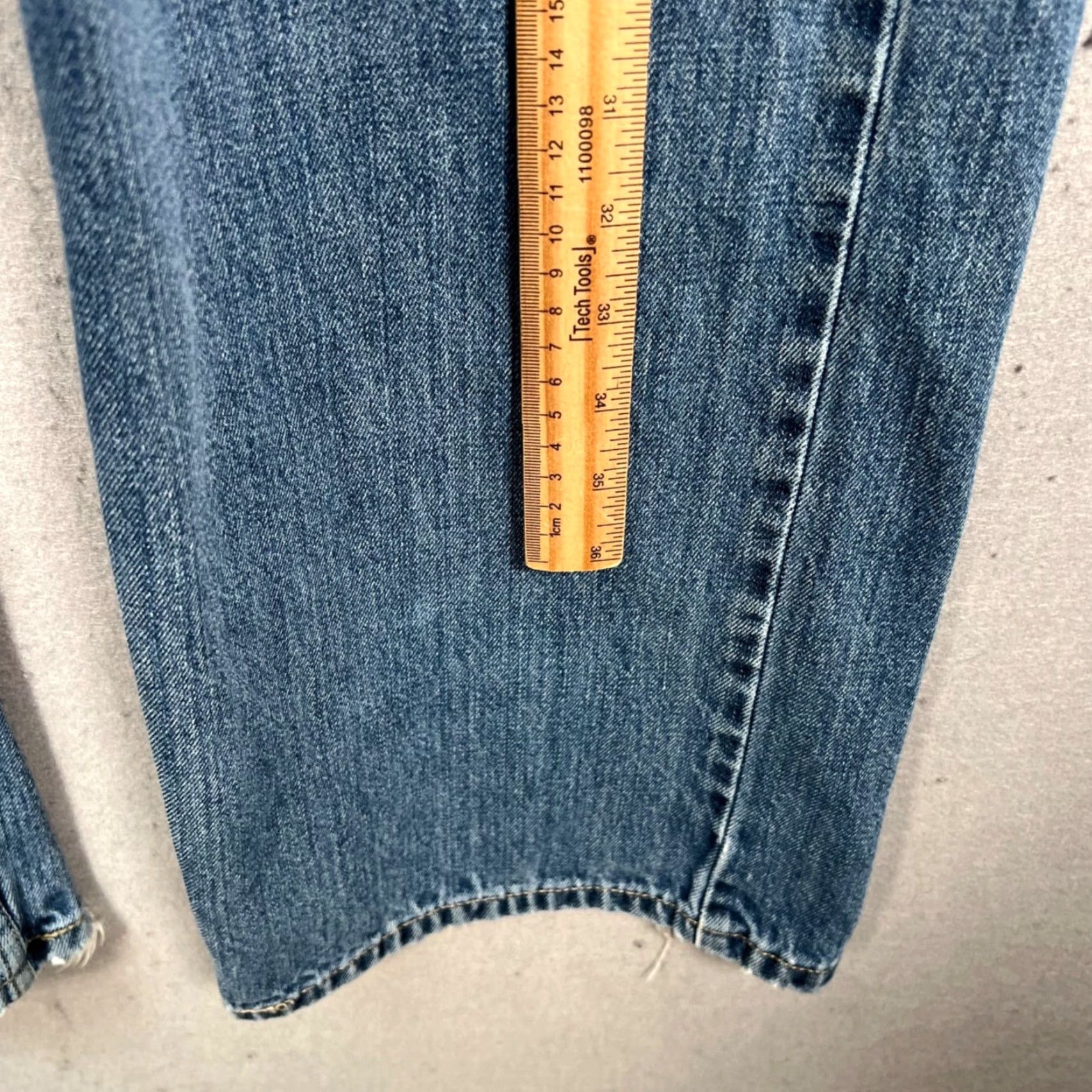 Levi's Levis 569 Jeans Mens 36 x 32 Distressed Hem Blue Denim Straight Relaxed Regular Fit 5-Pocket Denim Blue Jeans Mens Size US 36 / EU 52 - 7 Thumbnail