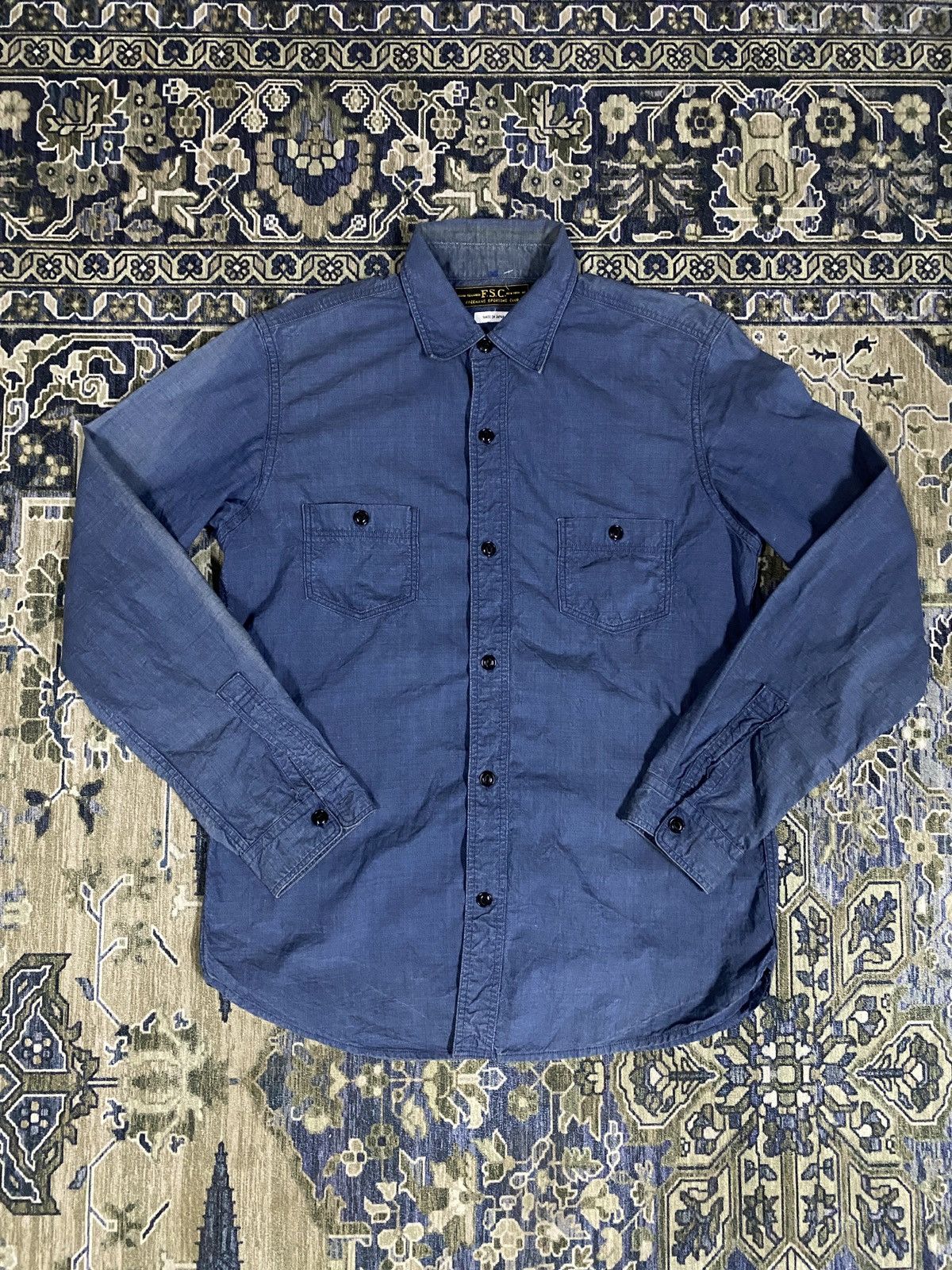 Freemans Sporting Club × Japanese Brand Freeman Sporting Club Chambray Shirt Size US S / EU 44-46 / 1 - 1 Thumbnail