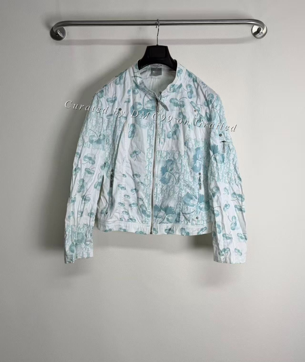 Vintage Vintage Dior Blue Monogram Jacket Size S / US 4 / IT 40 - 1 Thumbnail