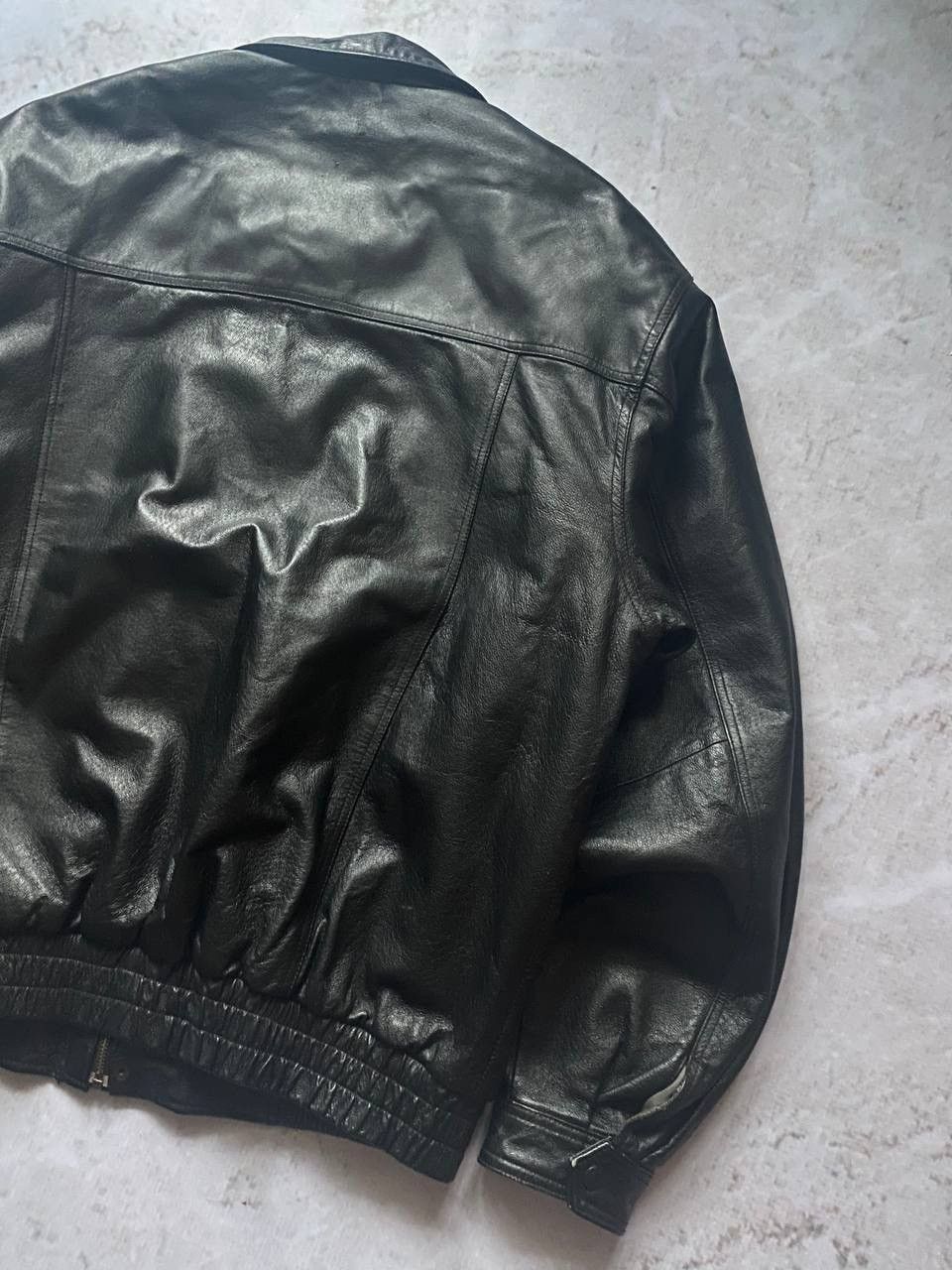 Genuine Leather × Vintage Vintage Leather Bomber Jacket Moto Y2K Schott Style Size US XL / EU 56 / 4 - 9 Thumbnail
