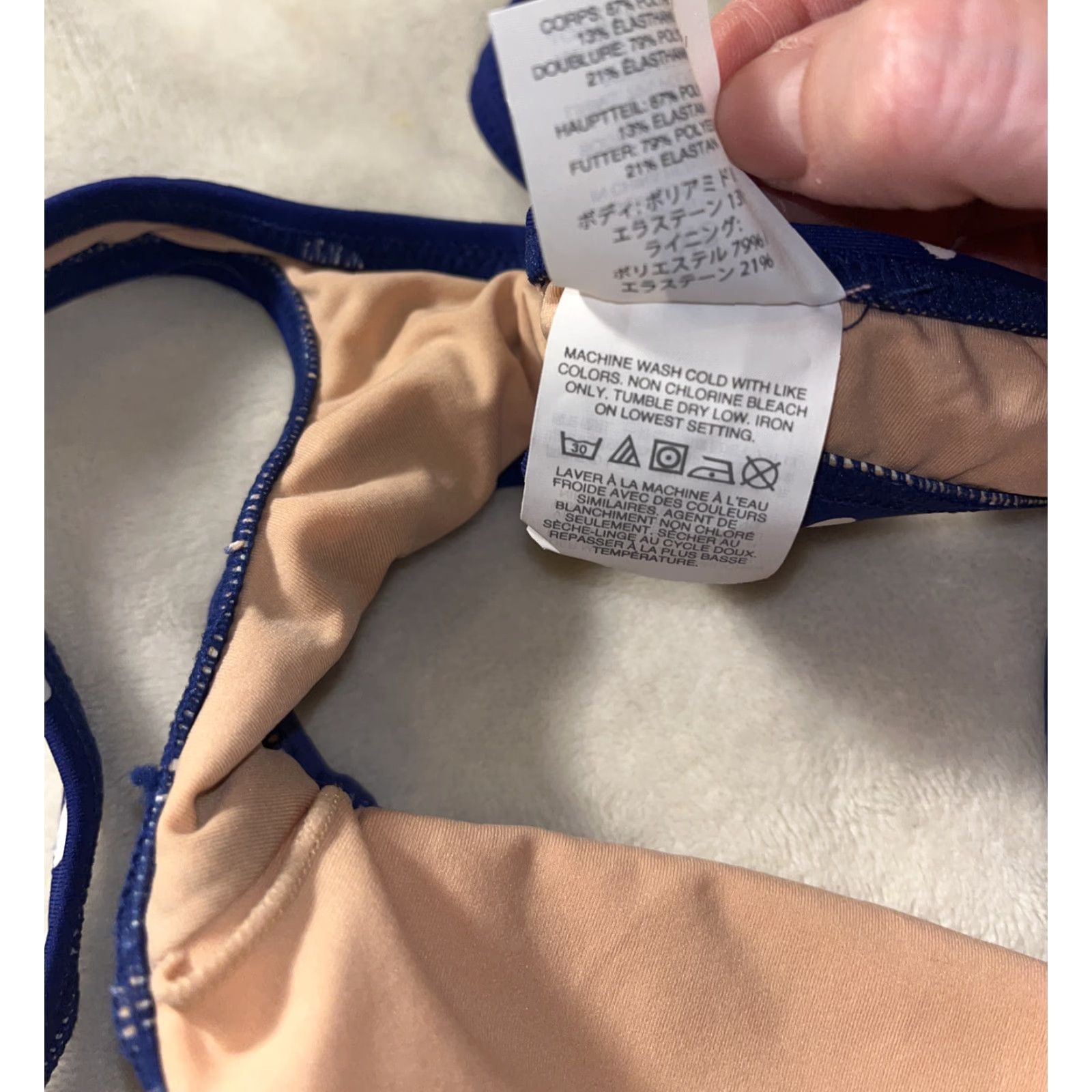 J.Crew J.CREW Women XS Blue Polka Dot Sports Swim Bikini Top W/ White Dots Polka Size XS / US 0-2 / IT 36-38 - 6 Thumbnail