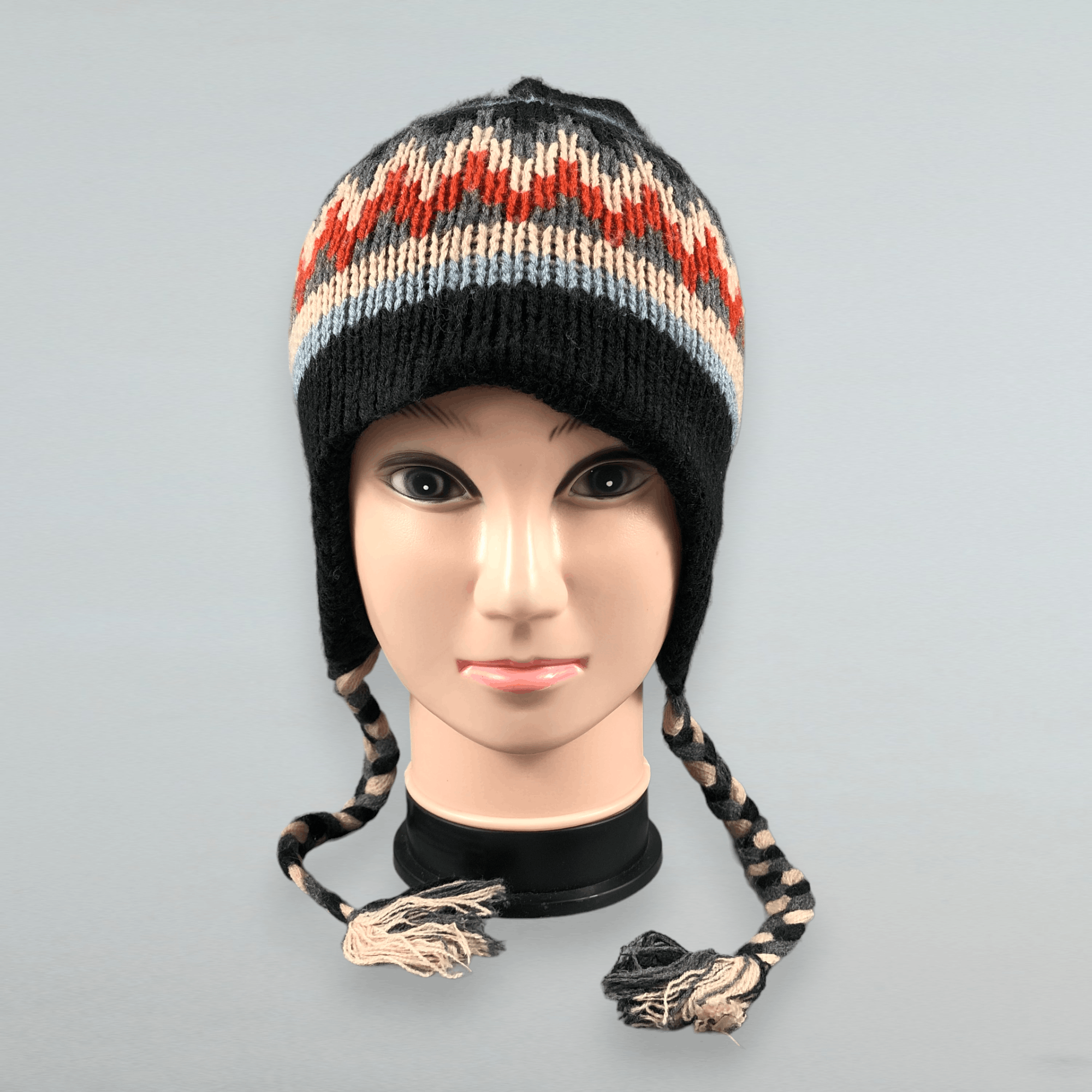 Japanese Brand Aran Knit Earflap Beanie Size ONE SIZE - 1 Thumbnail