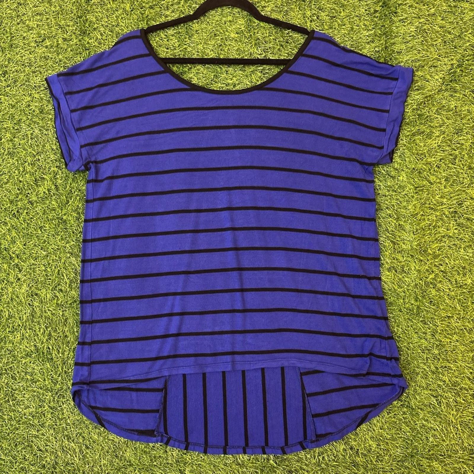 Other Women's Blue/Black Striped Cable & Gauge Tee Size L / US 10 / IT 46 - 1 Thumbnail