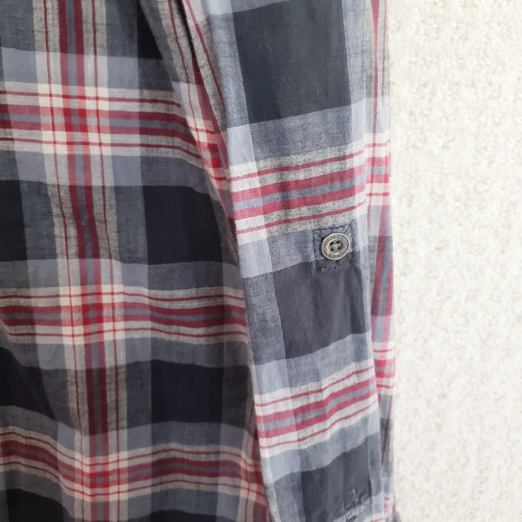 Wrangler VINTAGE Wrangler ATG Mens L Red Grey Button Up Long Sleeve Vented Shirt Plaid Slv Pocket Size US L / EU 52-54 / 3 - 6 Thumbnail