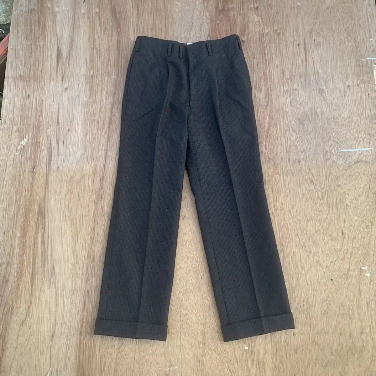 Round Two × Vintage 🍁 SALE 🍁 GABARDINE TROUSERS BLANK TALON RARE PANTS Size US 27 - 3 Thumbnail
