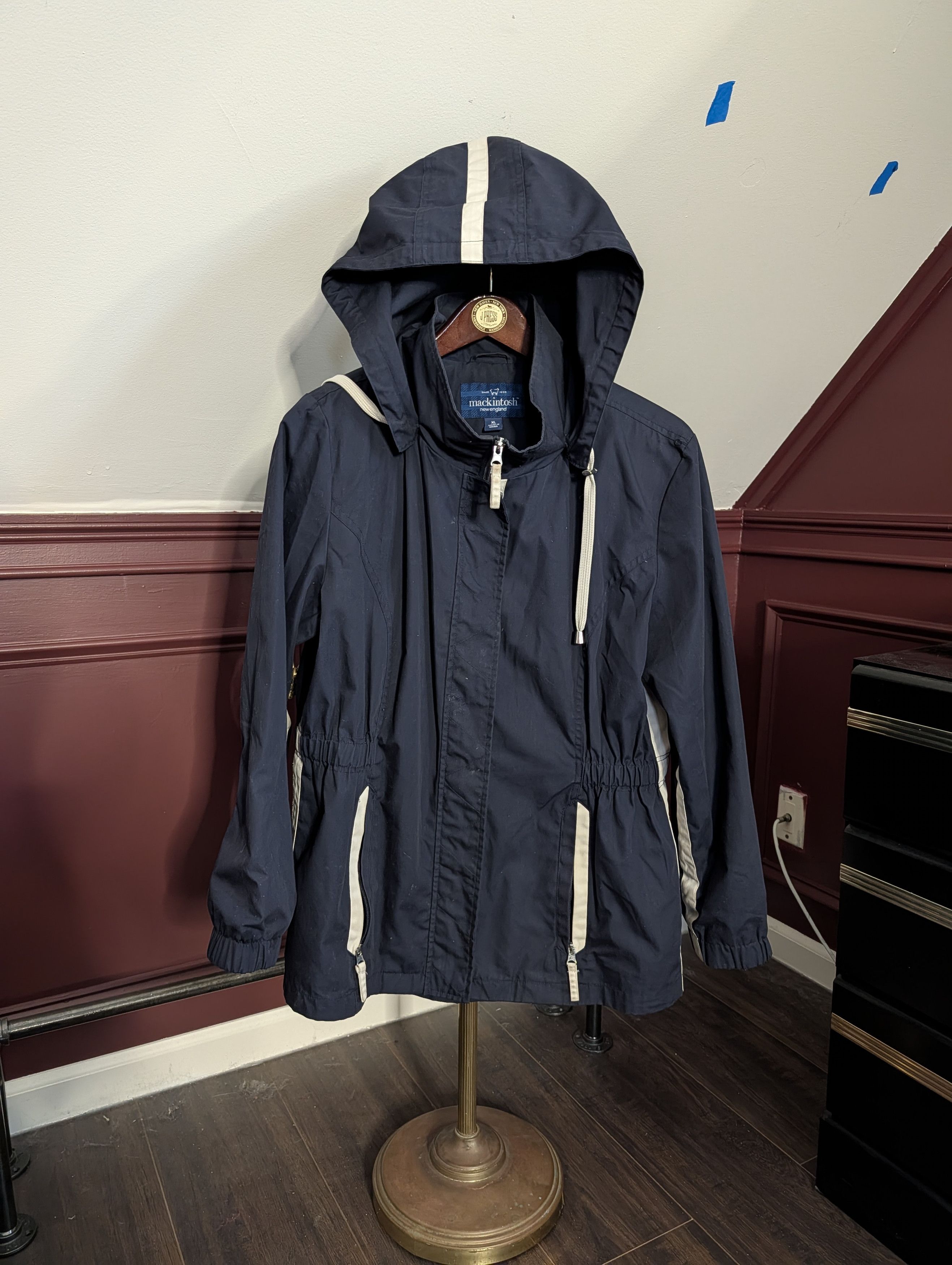 Mackintosh Blue/White striped zip-up hooded jacket XL Size XL / US 12-14 / IT 48-50 - 1 Thumbnail
