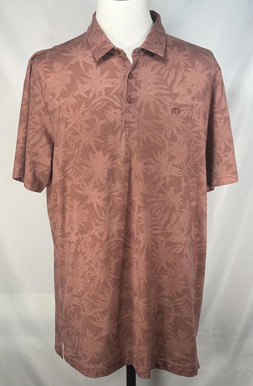 TravisMathew Travis Mathew 1/4 Button Floral Pattern Polo Shirt Red Men L Size US L / EU 52-54 / 3 - 1 Thumbnail