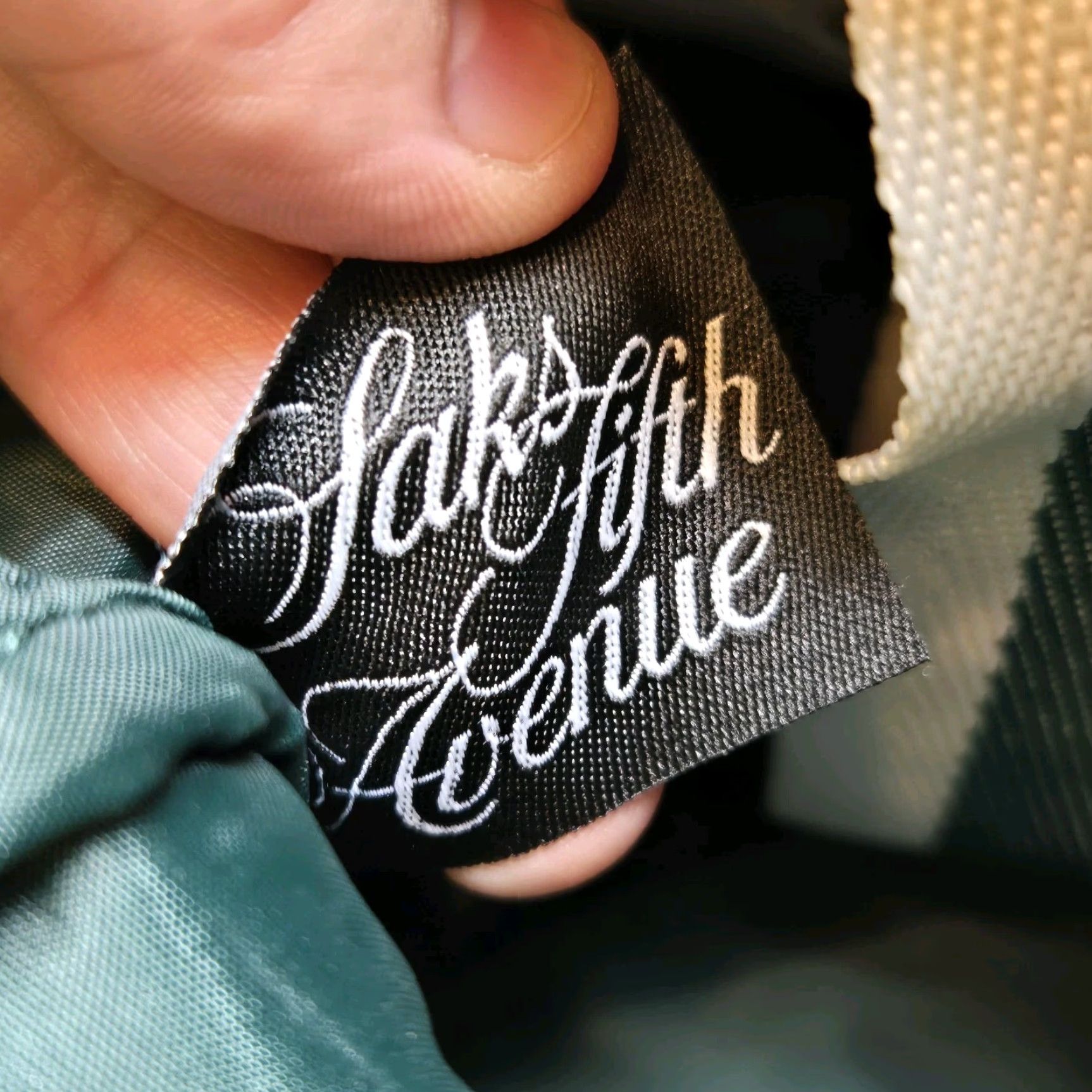 Saks Fifth Avenue Saks Fifth Avenue Tote Bag Green Faux Leather PVC Read Women PVC 19x6x12 Tote Bag Mens? Size ONE SIZE - 5 Thumbnail
