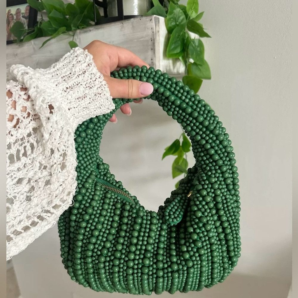 Anthropologie Anthropologie Maeve Green The Tate Beaded Handbag All Size ONE SIZE - 1 Thumbnail