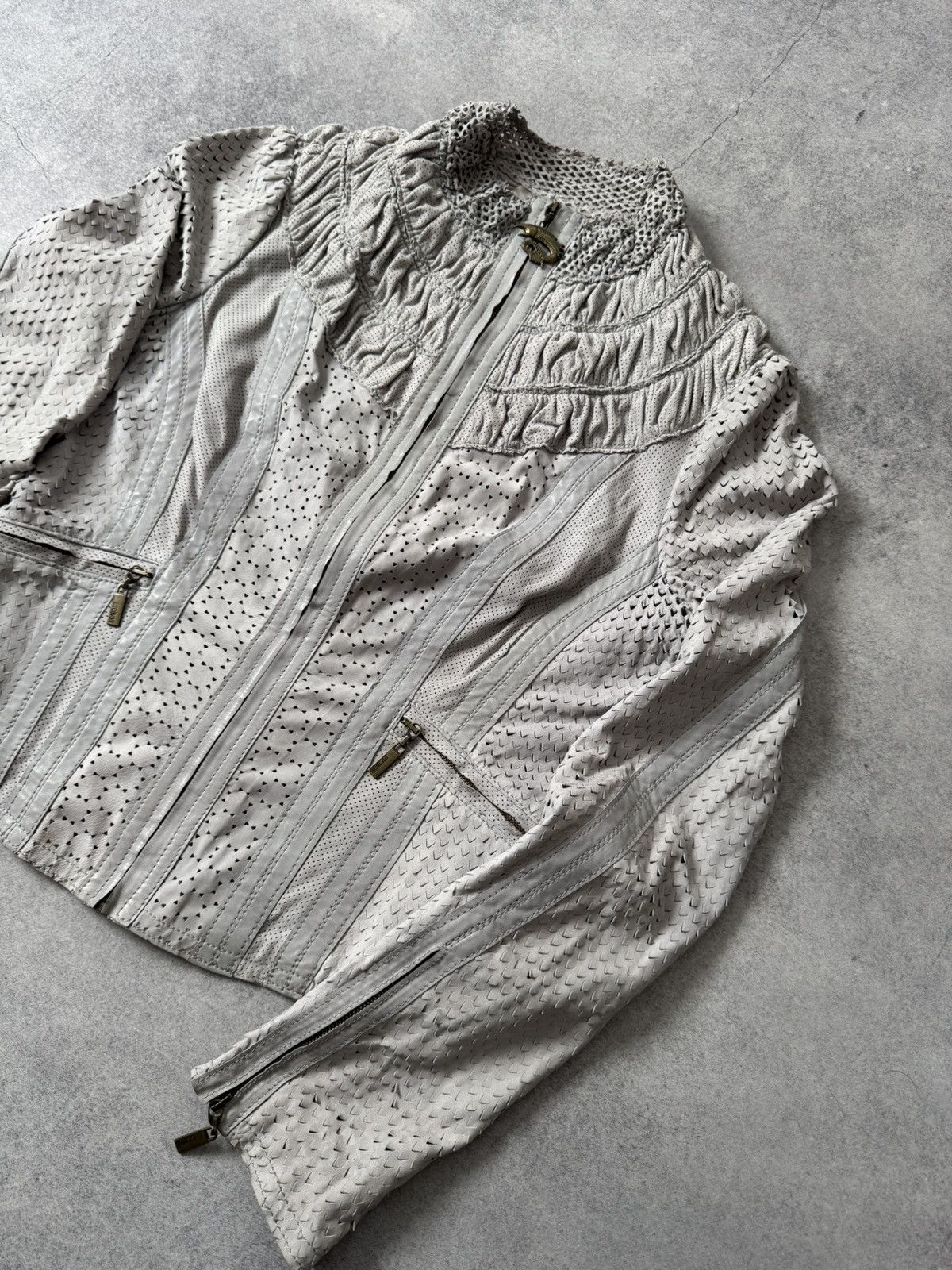 Just Cavalli Just Cavalli Archive Leather Ruffled Scale jacket Y2K 00s Size M / US 6-8 / IT 42-44 - 5 Thumbnail