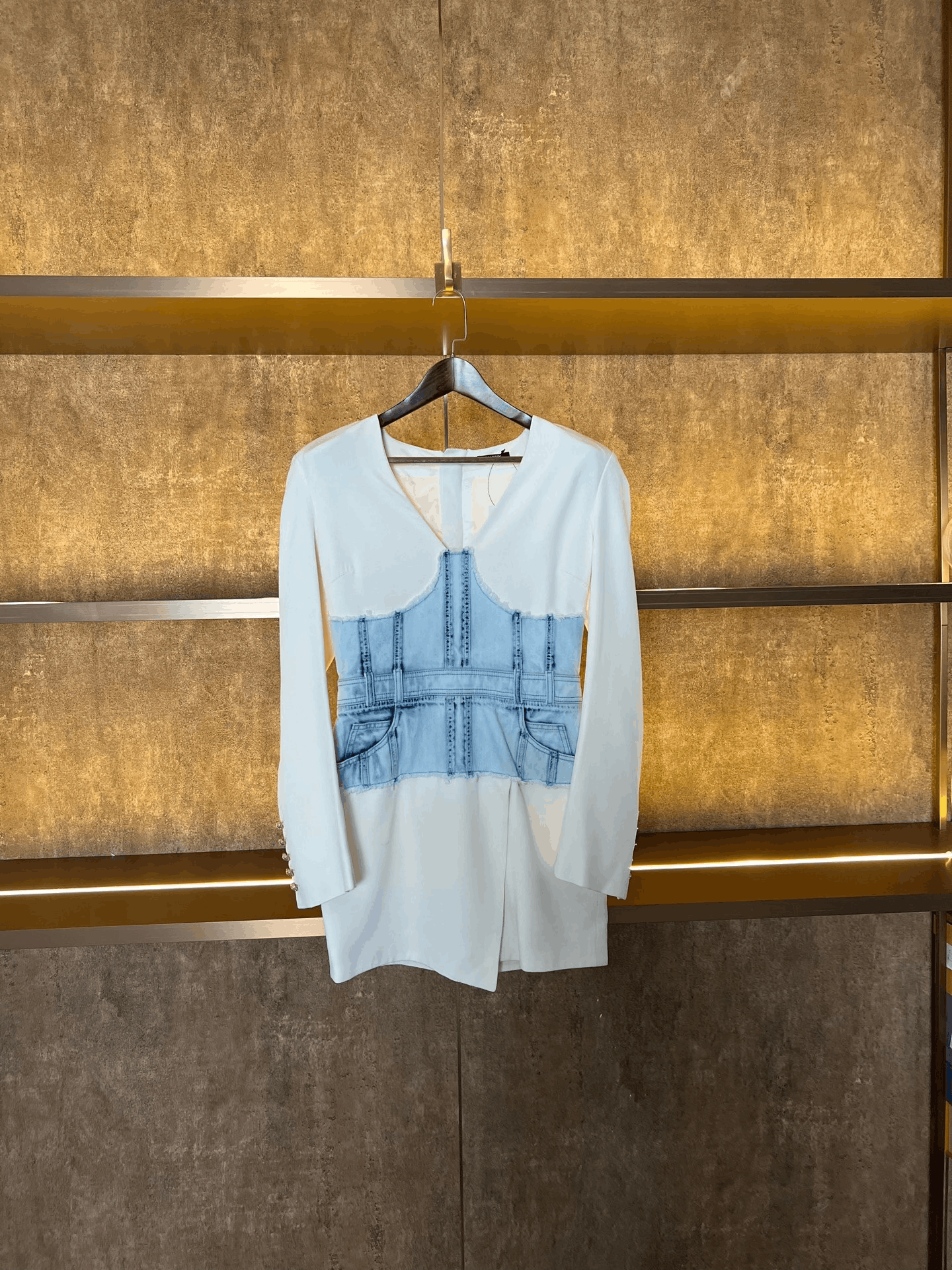 Balmain Balmain Denim Patchwork Dress Size S / US 4 / IT 40 - 1 Thumbnail