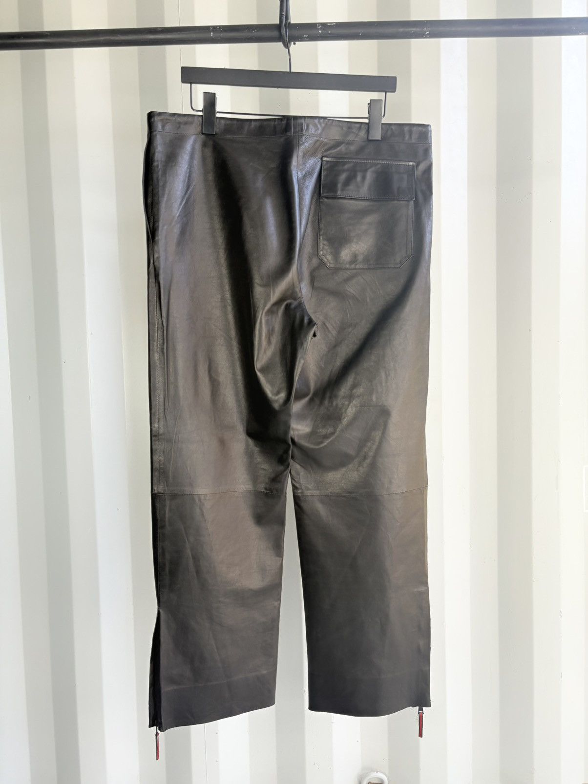 Gucci Leather Drawstring Pants Ankle Zip Tom Ford Era Size US 32 / EU 48 - 4 Thumbnail