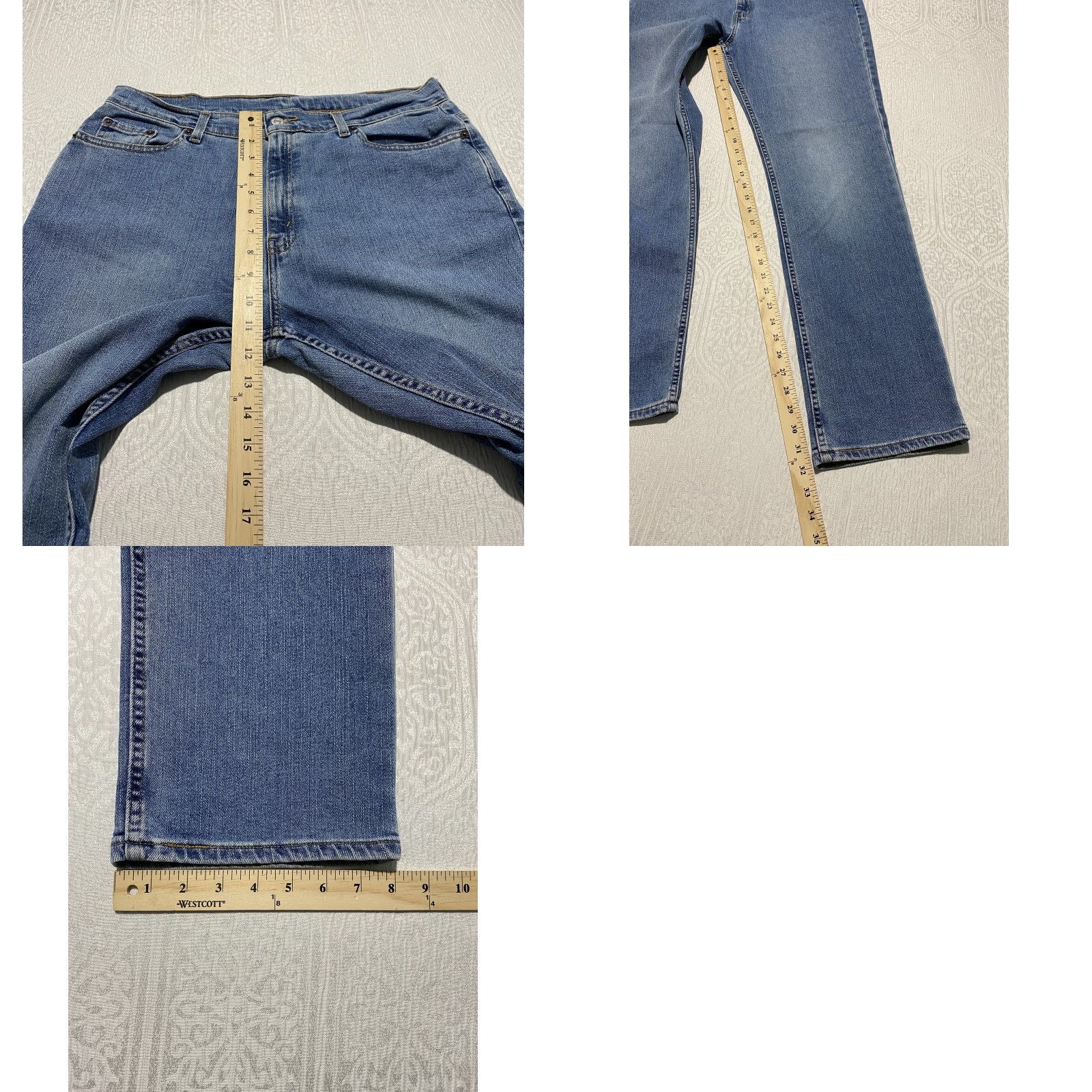 Levi's Levis 505 Jeans Womens 16 Mis Blue Denim Lower Rise Straight Leg Medium Wash Size 38" / US 16 / IT 52 - 8 Thumbnail
