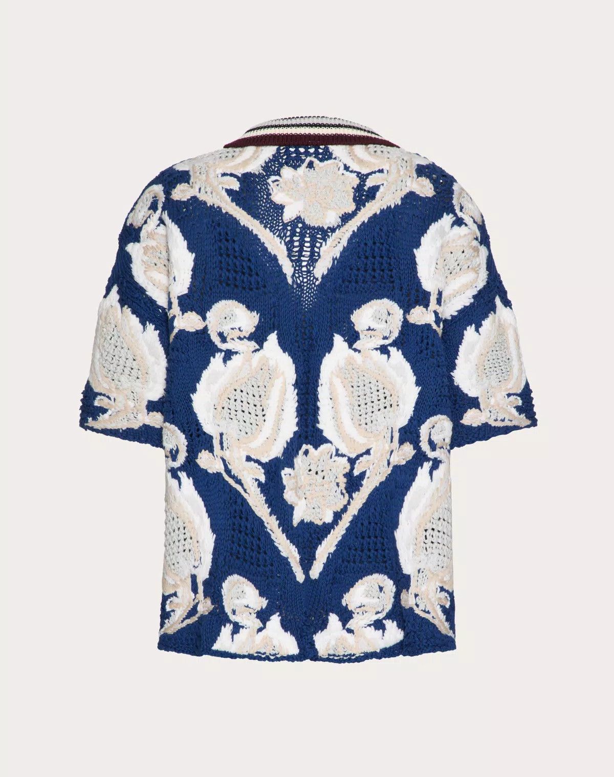Valentino oc11z0725 Cotton Bowling Shirt in Navy Blue/White Size US S / EU 44-46 / 1 - 2 Thumbnail