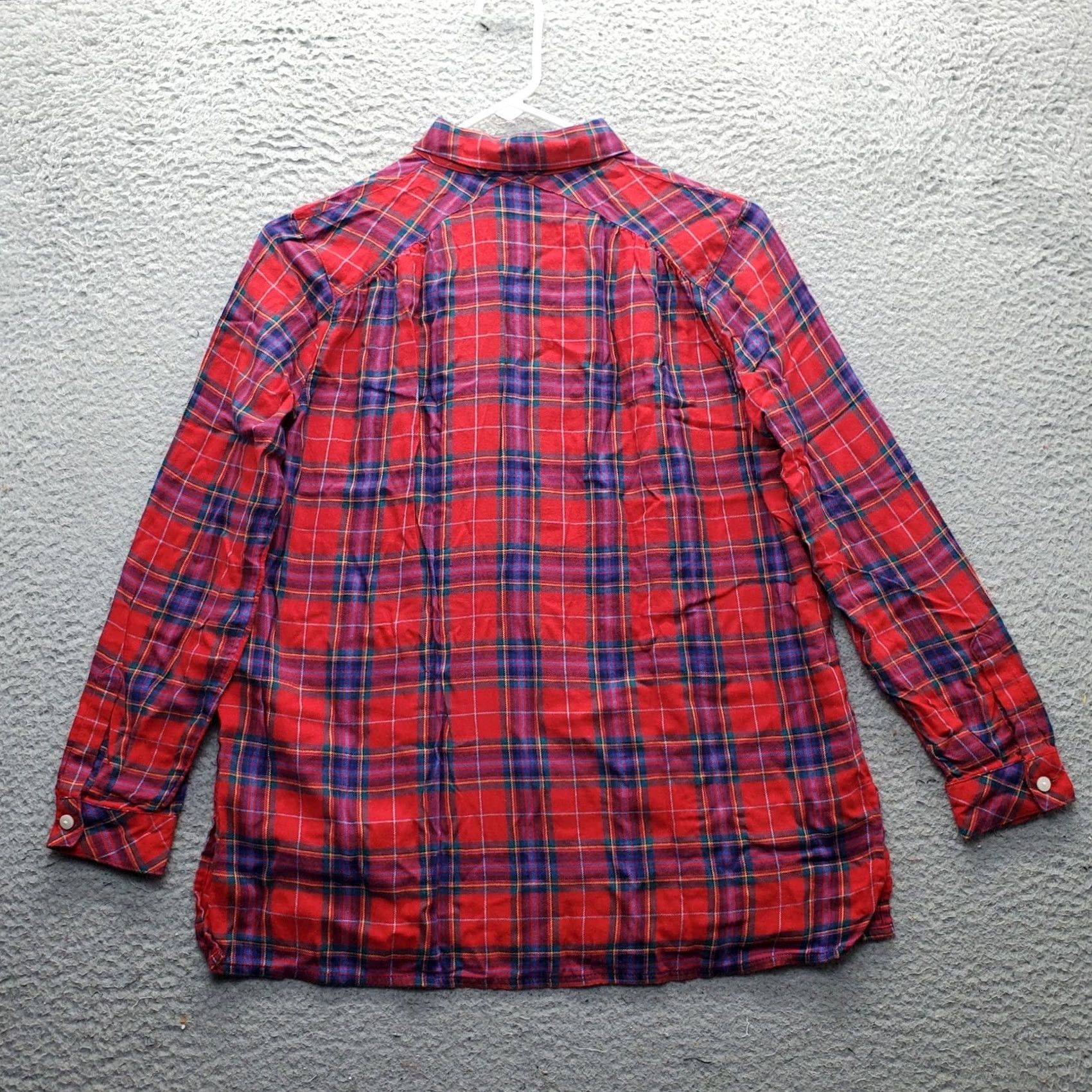 J. Jill J. Jill Shirt Womens XSP Multi Plaid Long Sleeve Collar Button Front EUC Size XS / US 0-2 / IT 36-38 - 2 Thumbnail