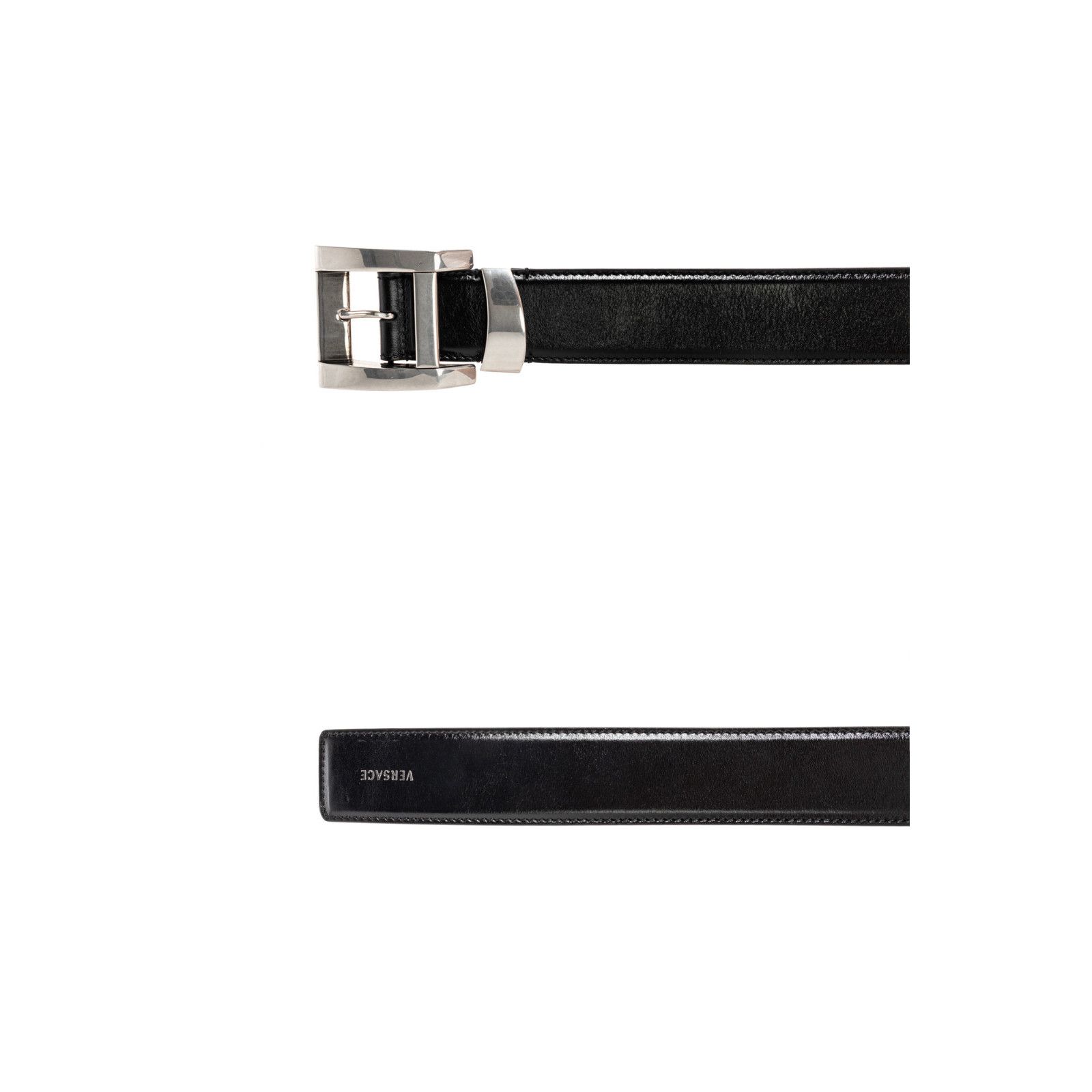 Versace VERSACE Black Leather Belt New & Authentic (Men's size:110;) Size ONE SIZE - 3 Thumbnail