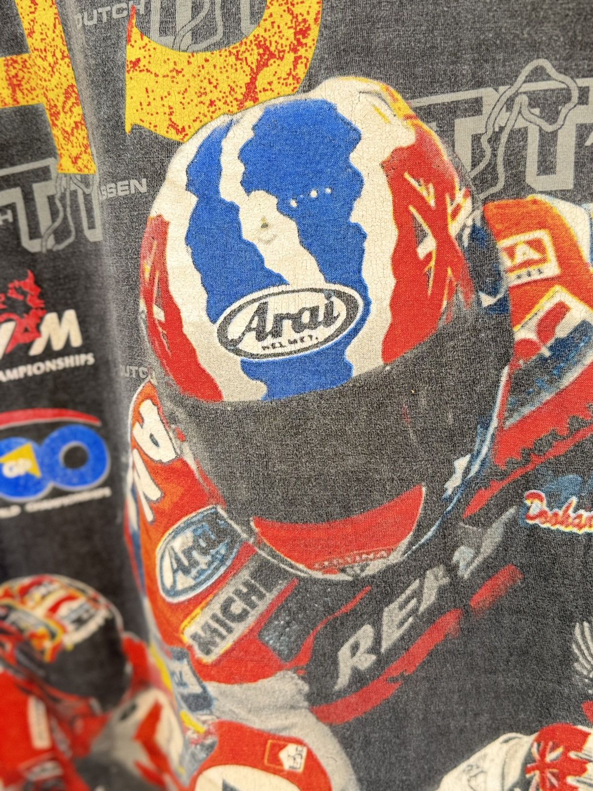 Marlboro Thrashed Vintage 90s Ovp TT Assen World Champion Rossi Arai Size US XL / EU 56 / 4 - 8 Thumbnail