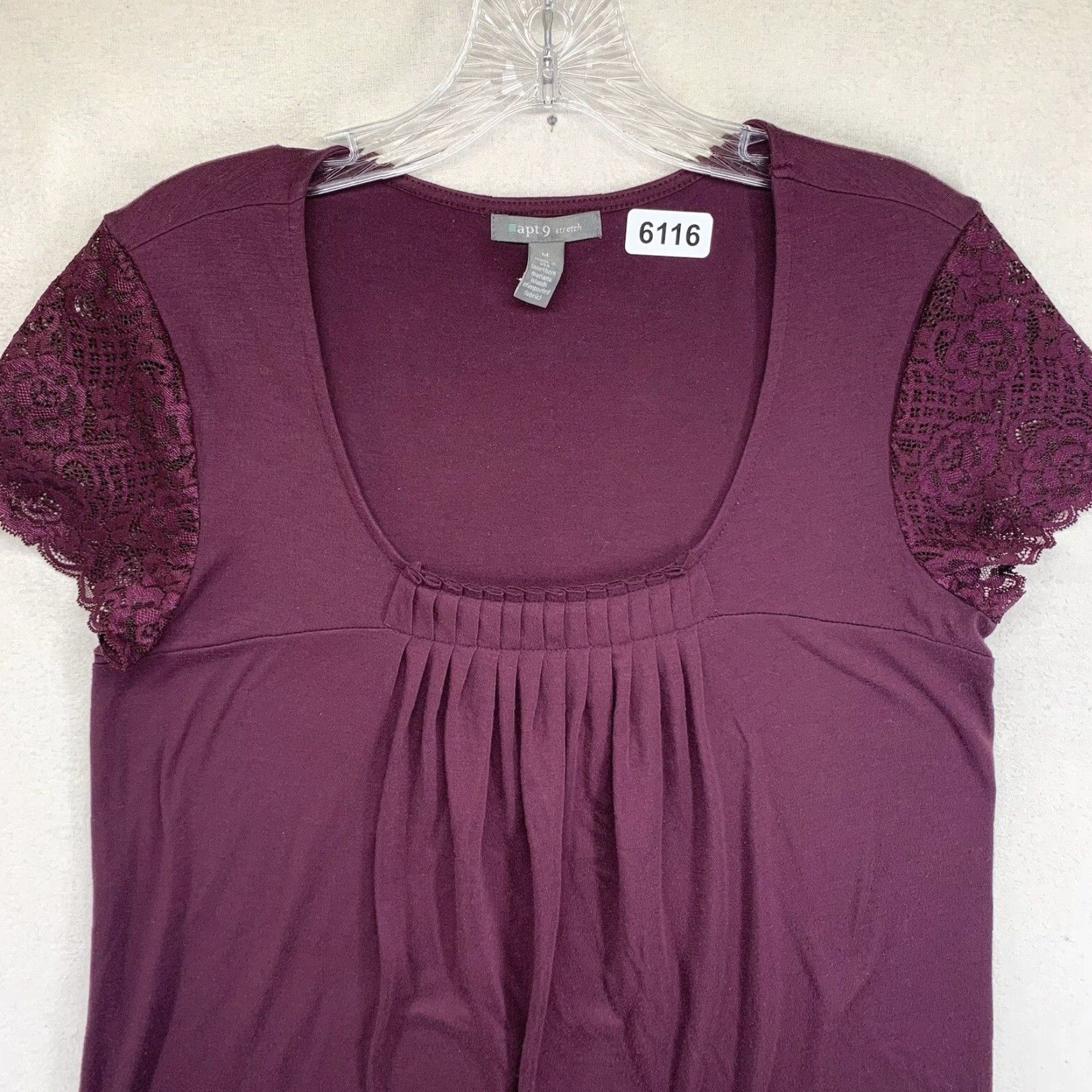 Vintage apt 9 stretch Blouse Women’s Top Medium Regular Size Red Vineyard Boat Neck Casual Shirt Size M / US 6-8 / IT 42-44 - 4 Thumbnail