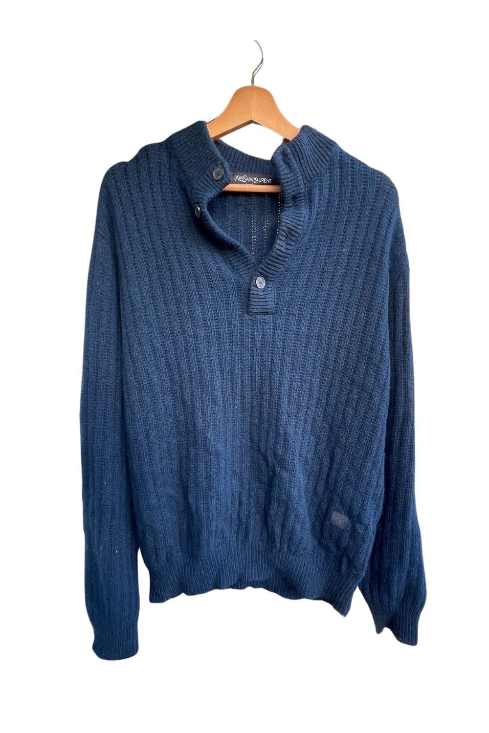 Vintage × Yves Saint Laurent Yves Saint Laurent Vintage Jumper Blue Size M-L Size US M / EU 48-50 / 2 - 11 Thumbnail