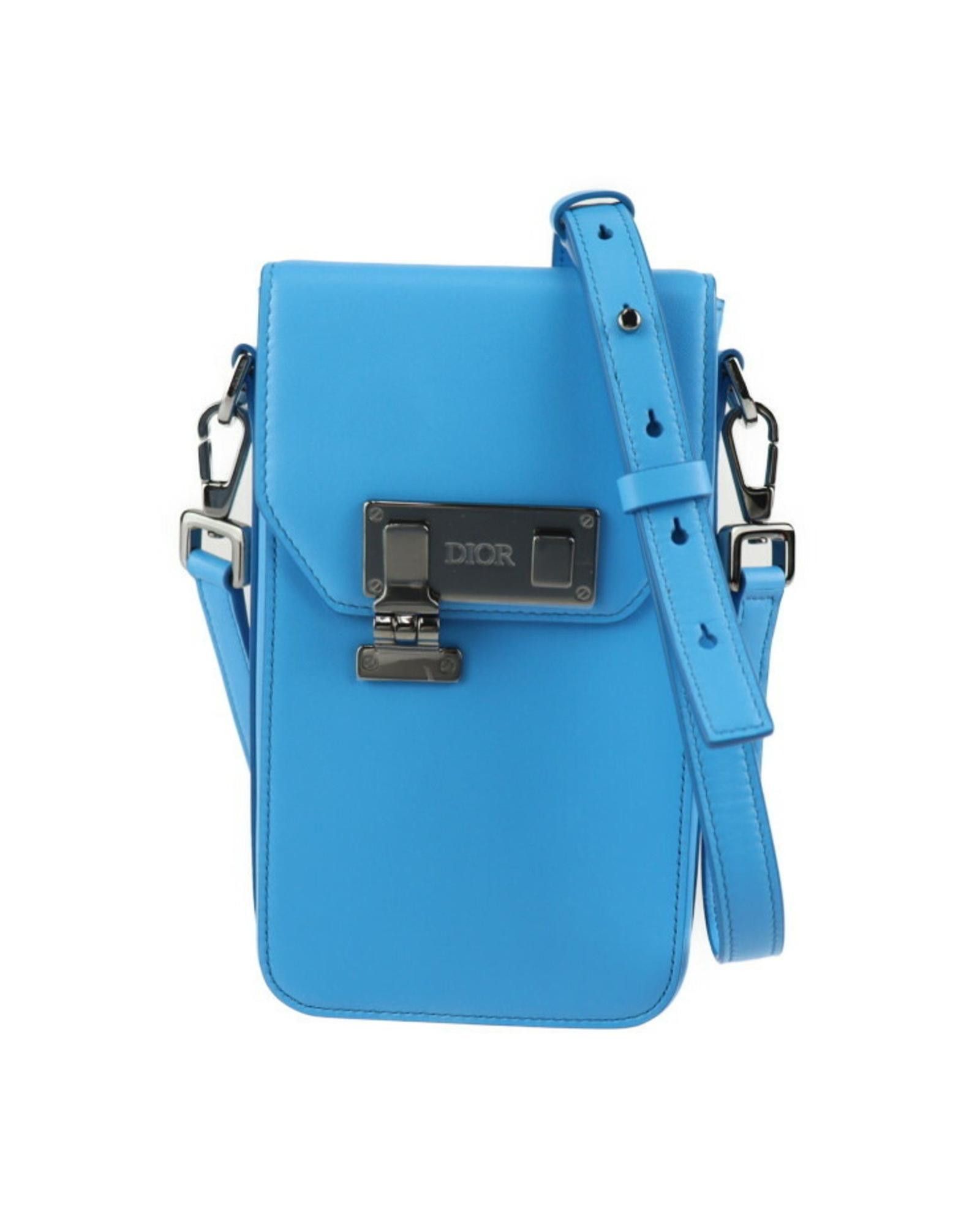 image of Versatile And Elegant Dior Leather Clutch in Blue, Women's