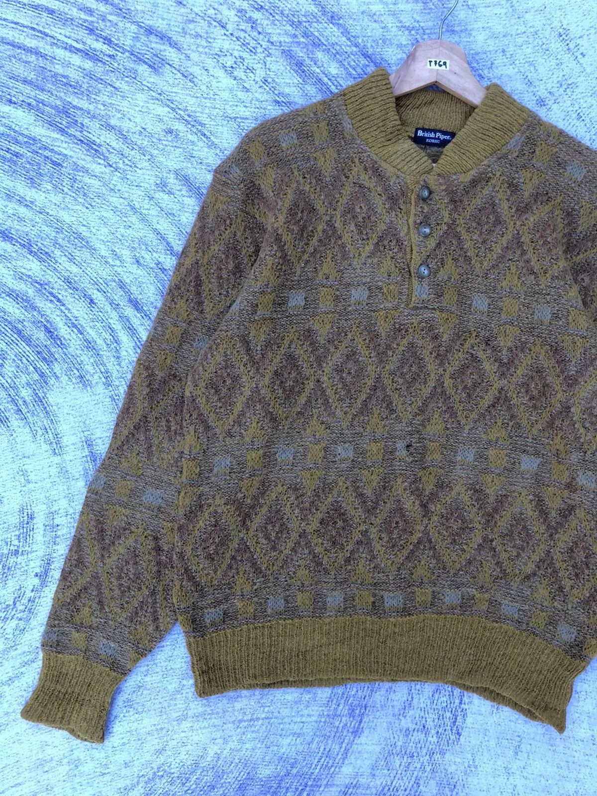 Aran Isles Knitwear Vintage British Piper Shaggy Knit Polo Fleece Size US M / EU 48-50 / 2 - 3 Thumbnail