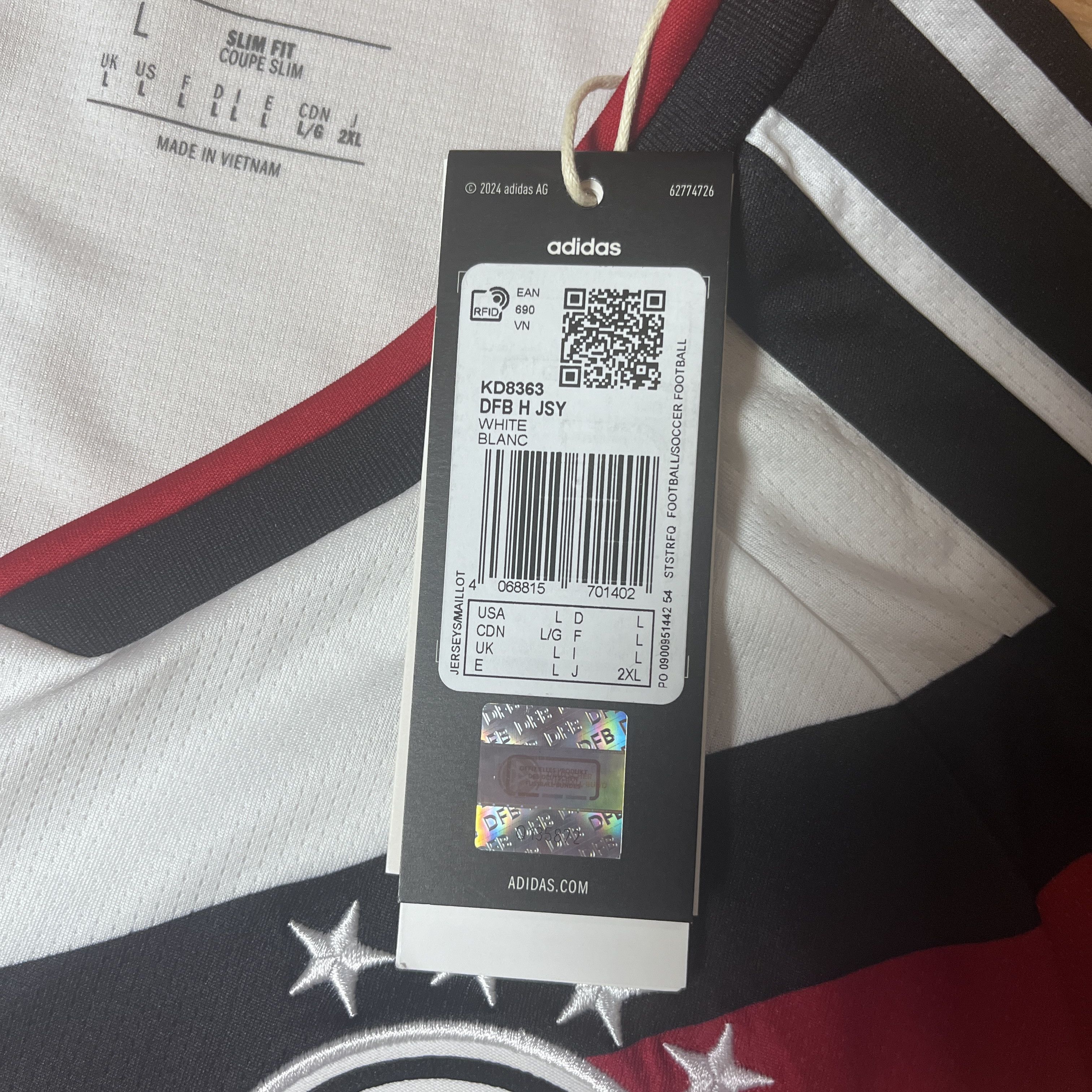 Adidas Official Germany Home Jersey 2024/26 DFB Adidas NWT Size US L / EU 52-54 / 3 - 4 Thumbnail