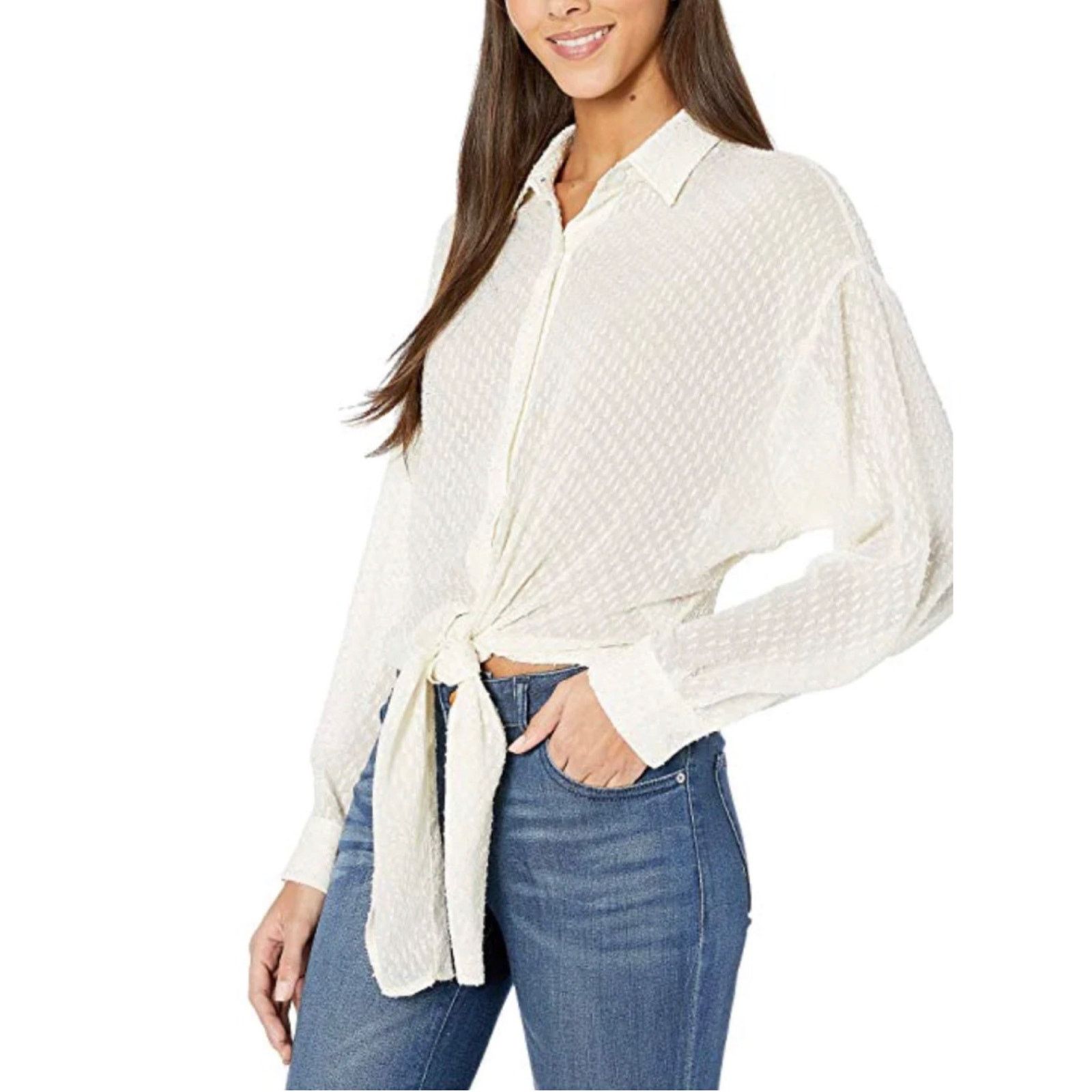 Anthropologie Anthropologie Bishop & Young Harper Tie Waist Blouse Small Size S / US 4 / IT 40 - 3 Thumbnail