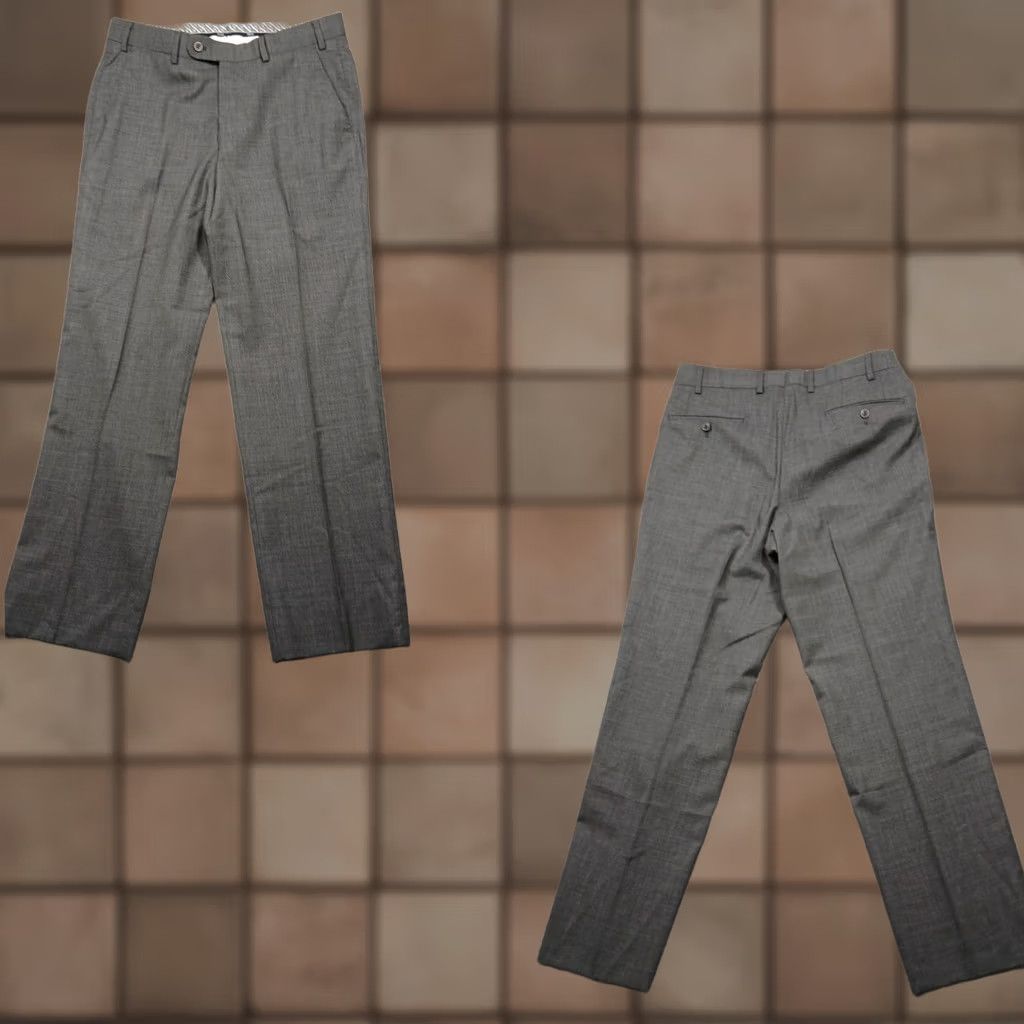 Vintage Hiltl Dress Pants Men's 33x38 Gray Wool Blend Flat Front Germany Size US 33 - 1 Thumbnail