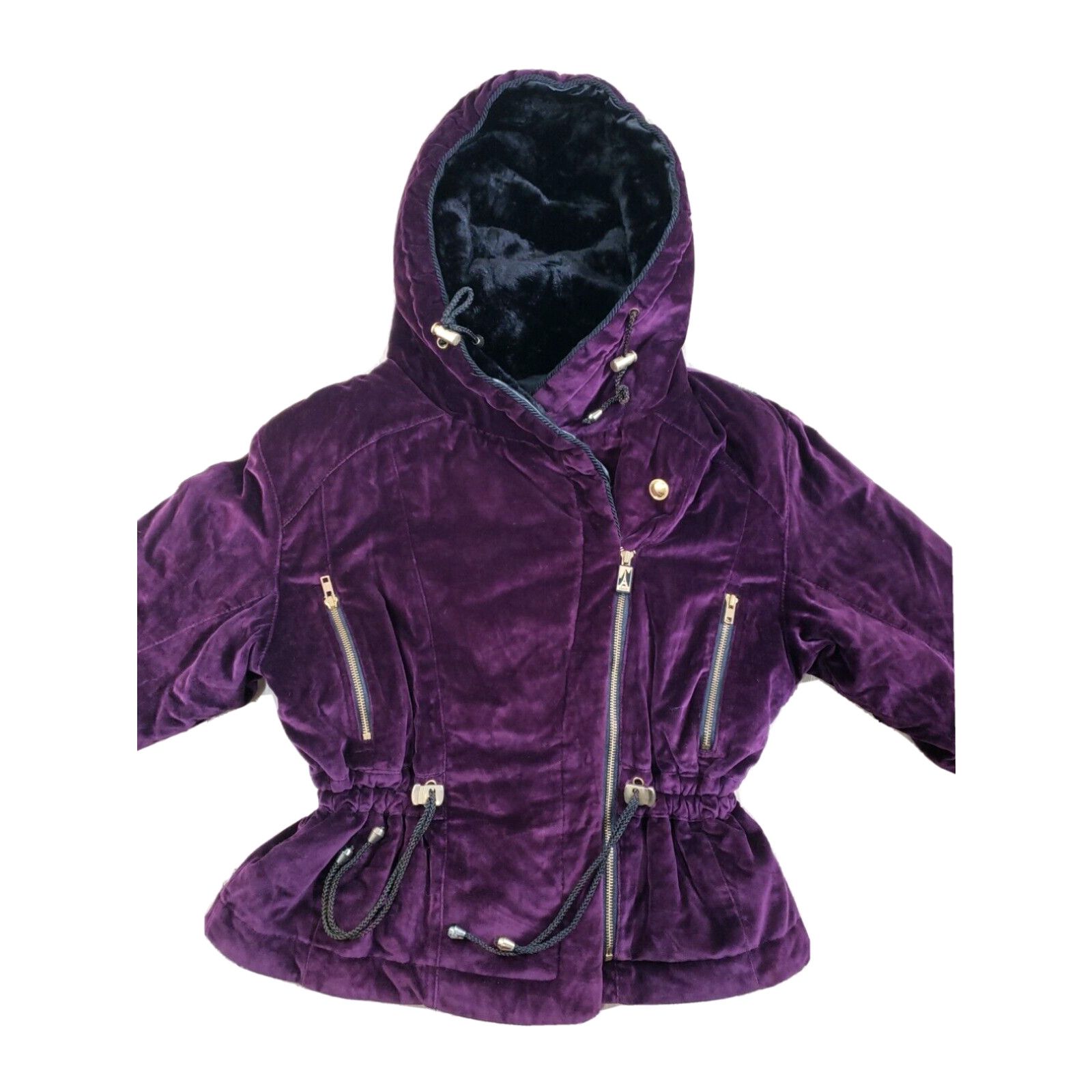 image of Vintage Skea Women’S Ski Snow Winter Insulated Peplin Jacket 80's 90's Velour Purple Vail in White,