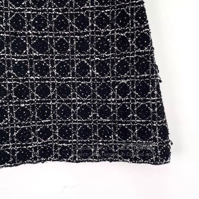 Dior Dior 24 black diamond cotton blended tweed front and back Size 25" / US 0 / IT 36 - 4 Thumbnail