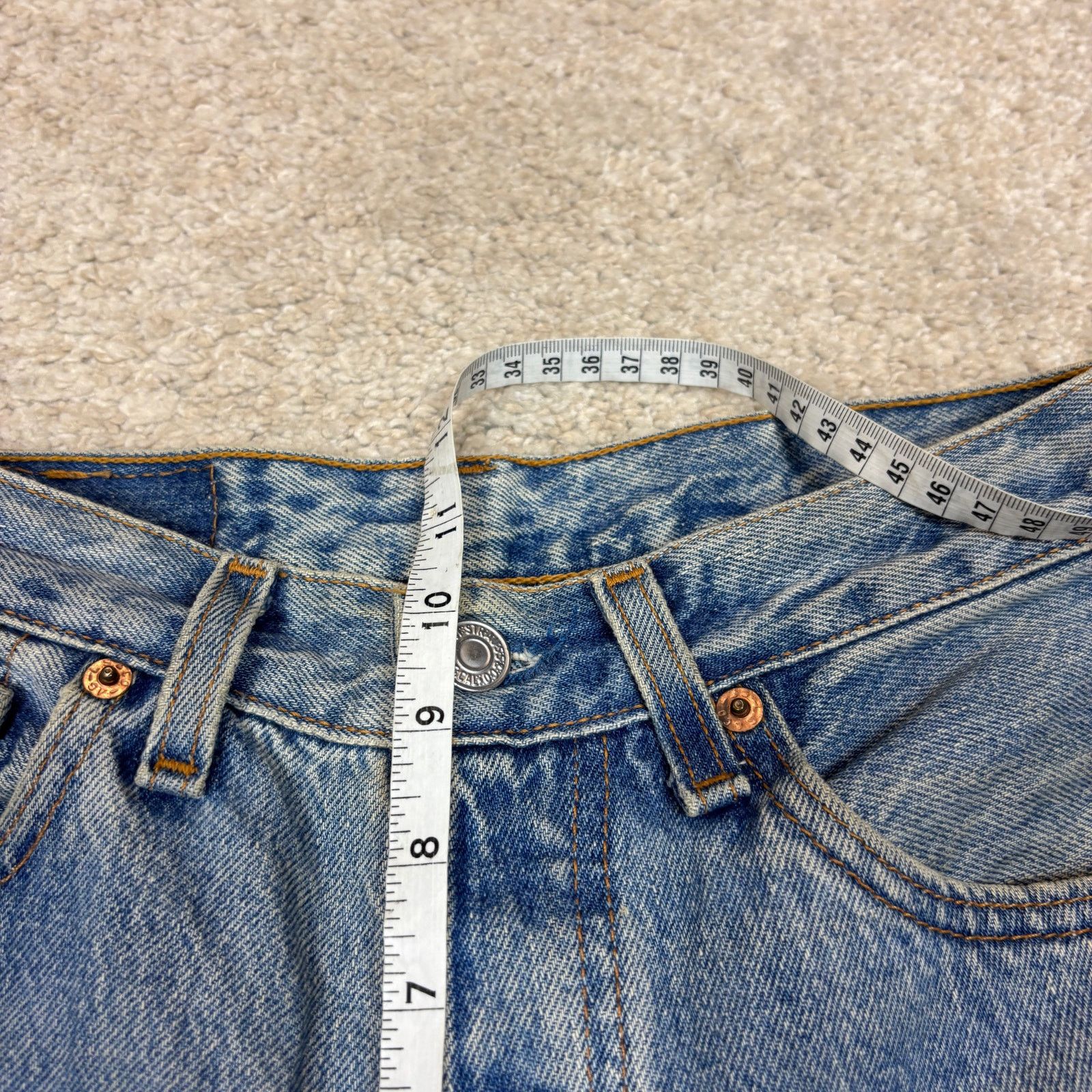 Levi's × Vintage Vintage 90s Levi's 501 Raw Hem Straight Jeans 28x32 USA Size US 28 / EU 44 - 6 Thumbnail
