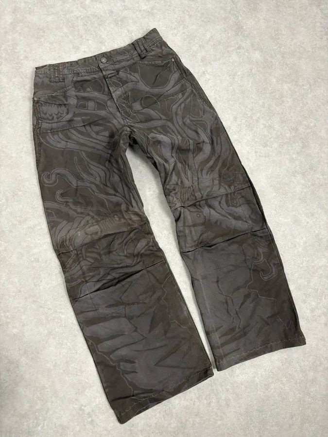 Marithe + Francois Girbaud 2000s Marithé + François Girbaud Grey Shadow Tagged Abstract Pants Size US 32 / EU 48 - 5 Thumbnail