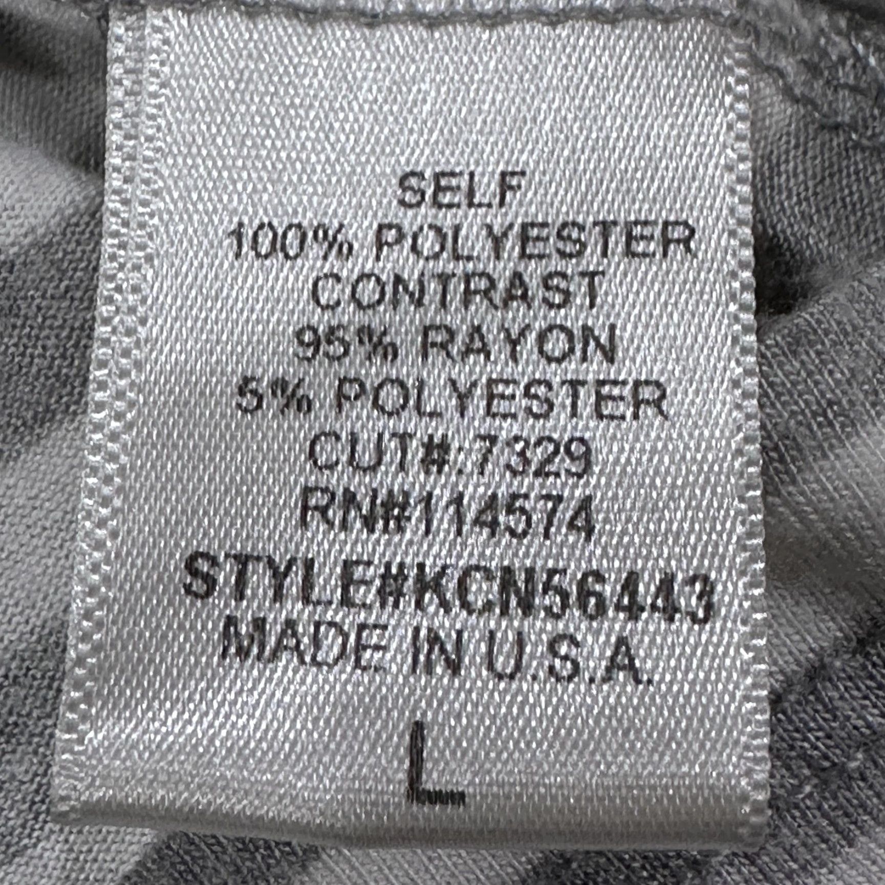 Vintage VINTAGE Bellatrix Shirt Womens L Gray Sheer Overlay Striped Dolman Sleeve Scoop Neck Lightweight Top Blouse Tunic Minimalist Size L / US 10 / IT 46 - 6 Thumbnail